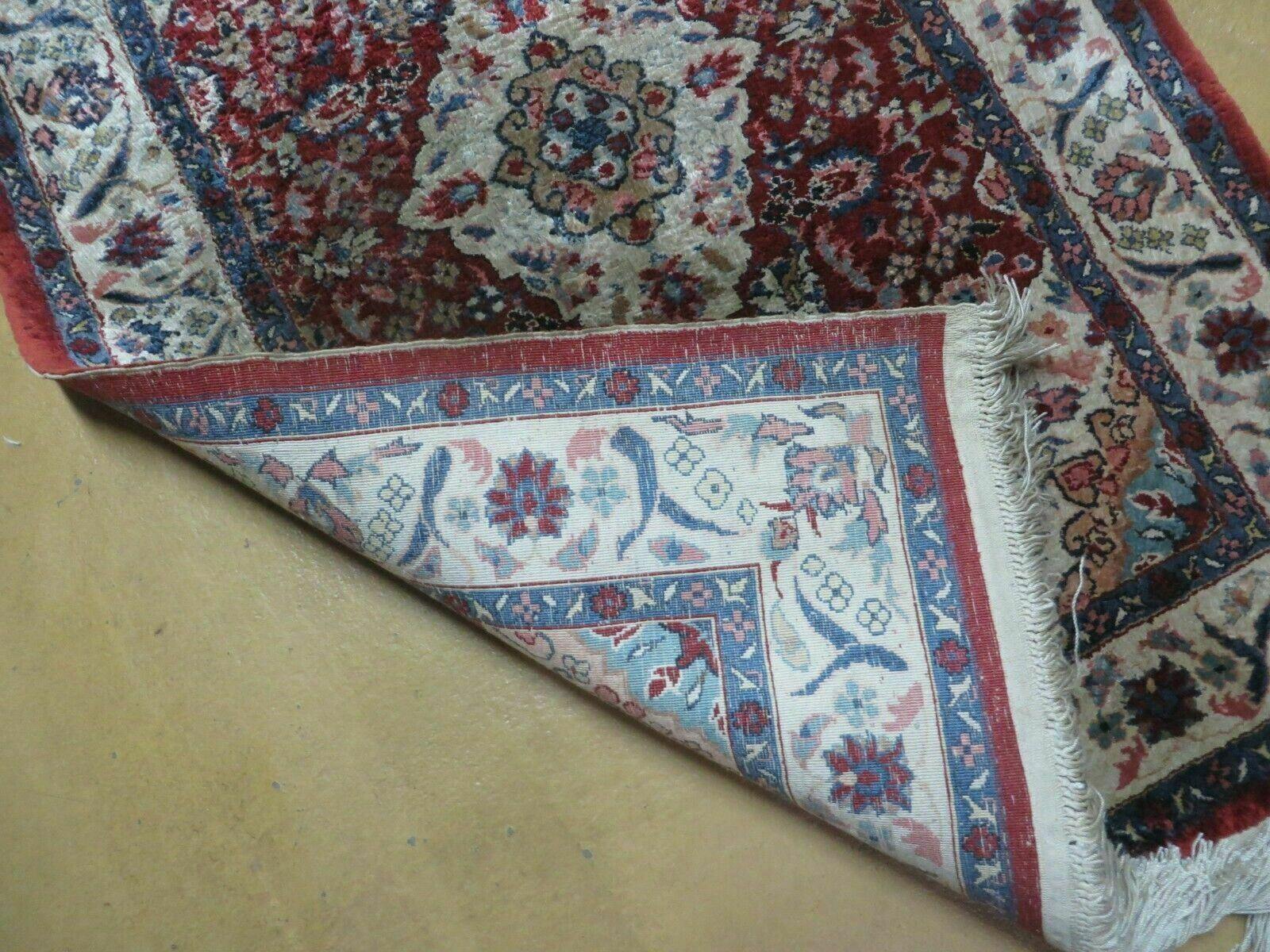2' X 3' Handmade Chinese Floral Oriental Silk Rug Carpet Nice Red - Image 10