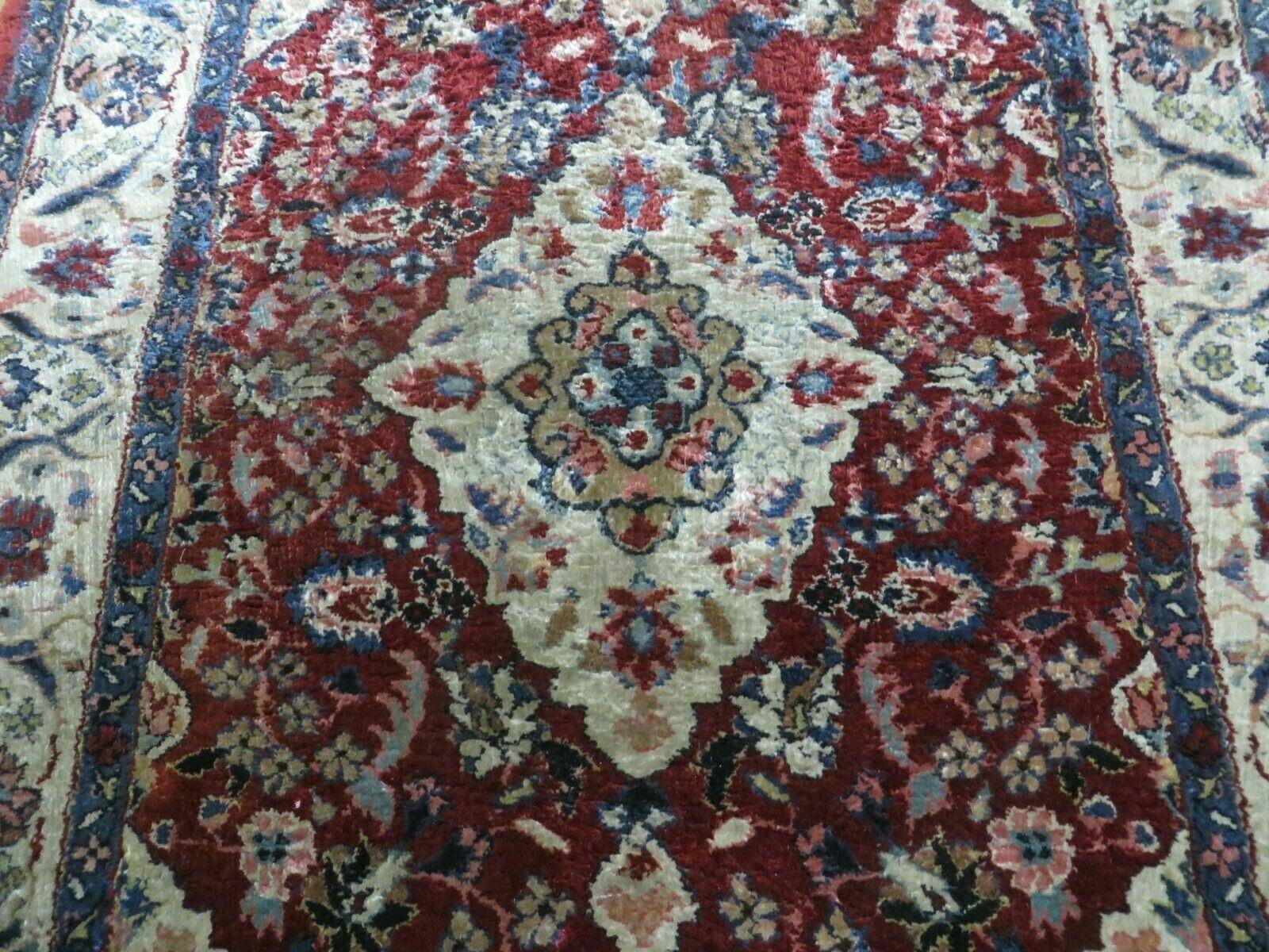 2' X 3' Handmade Chinese Floral Oriental Silk Rug Carpet Nice Red - Image 4