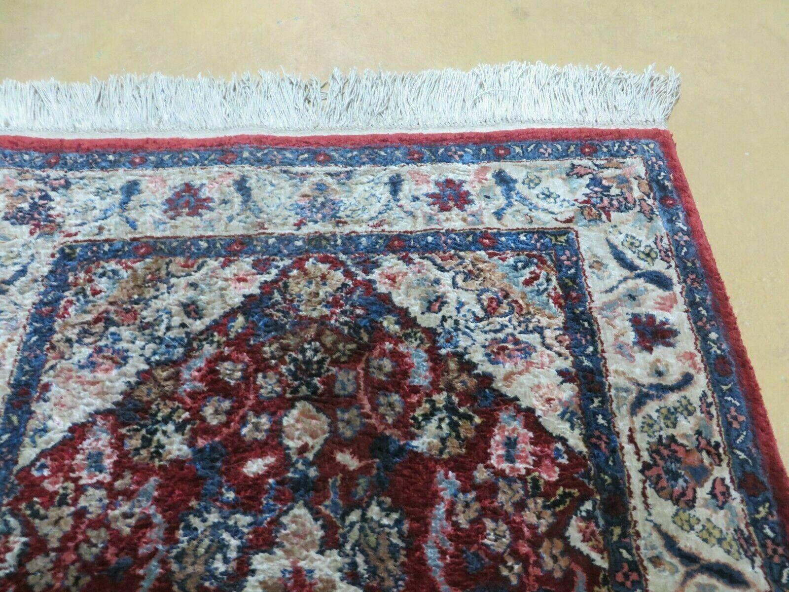 2' X 3' Handmade Chinese Floral Oriental Silk Rug Carpet Nice Red - Image 7