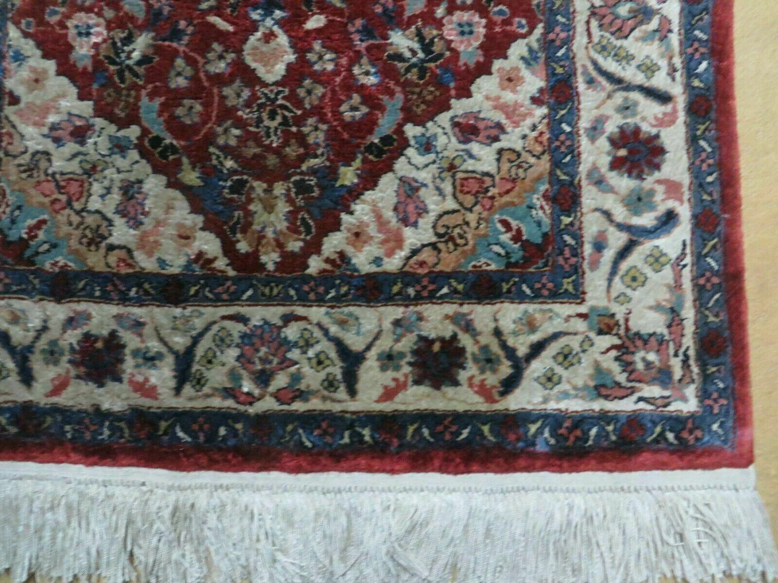 2' X 3' Handmade Chinese Floral Oriental Silk Rug Carpet Nice Red - Image 9
