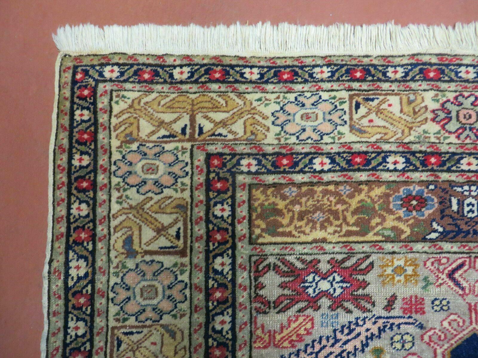 3' X 4' Semi Antique Handmade Turkish Prayer Kaisery Wool Rug Nice - Image 5