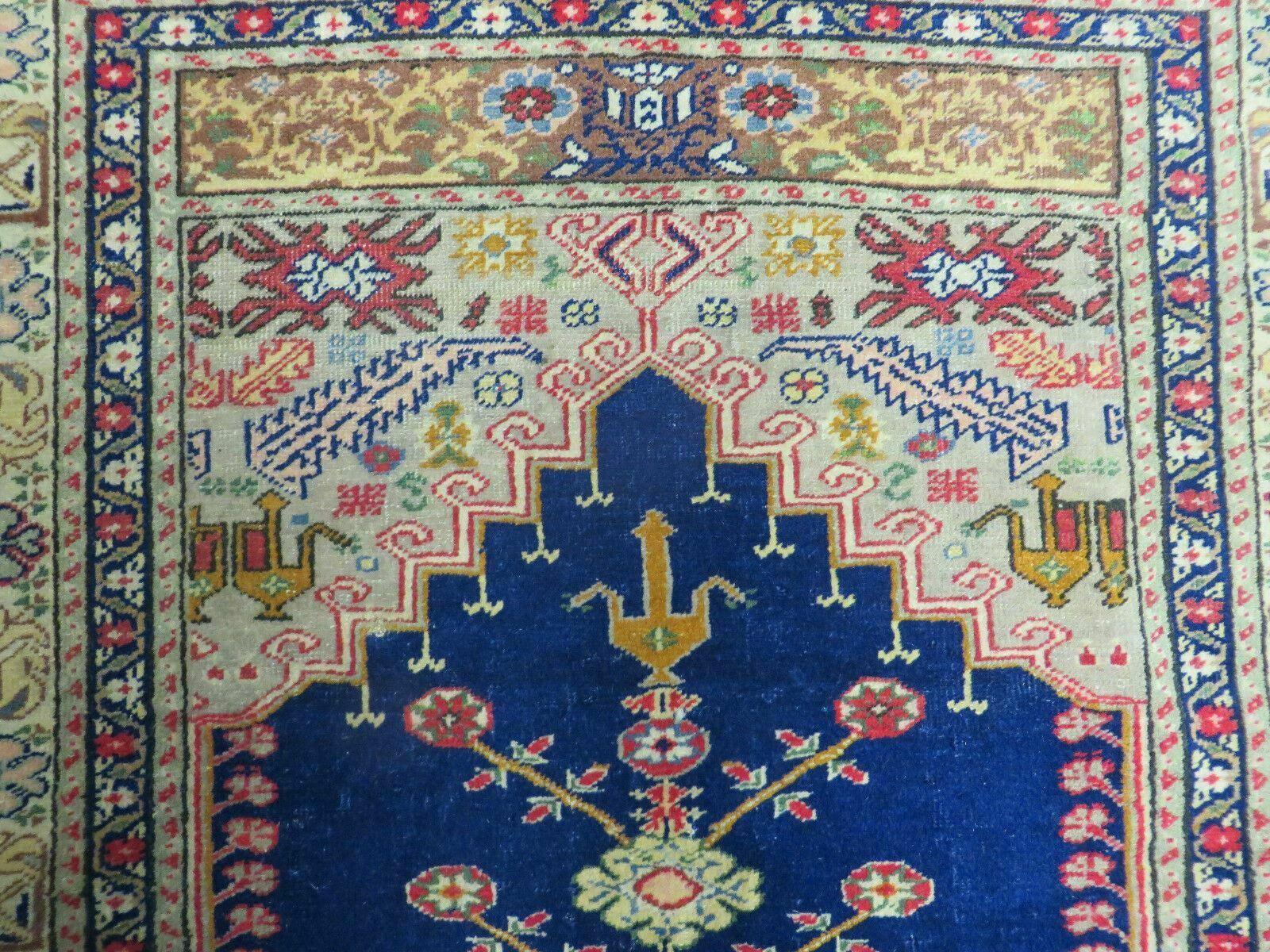 3' X 4' Semi Antique Handmade Turkish Prayer Kaisery Wool Rug Nice - Image 7