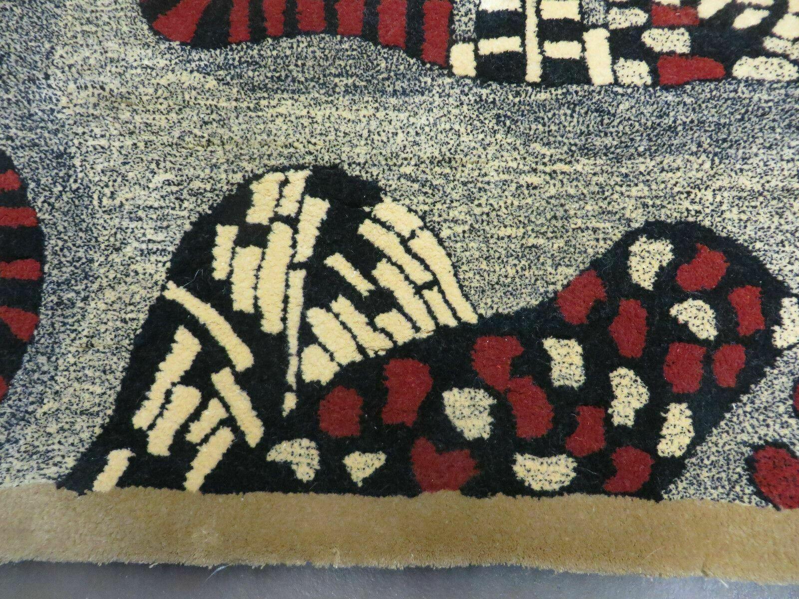 3' X 4' Vintage Hand Crafted Israel Wool Rug Carpet Wall Hanging Signed Hebrew - Image 3