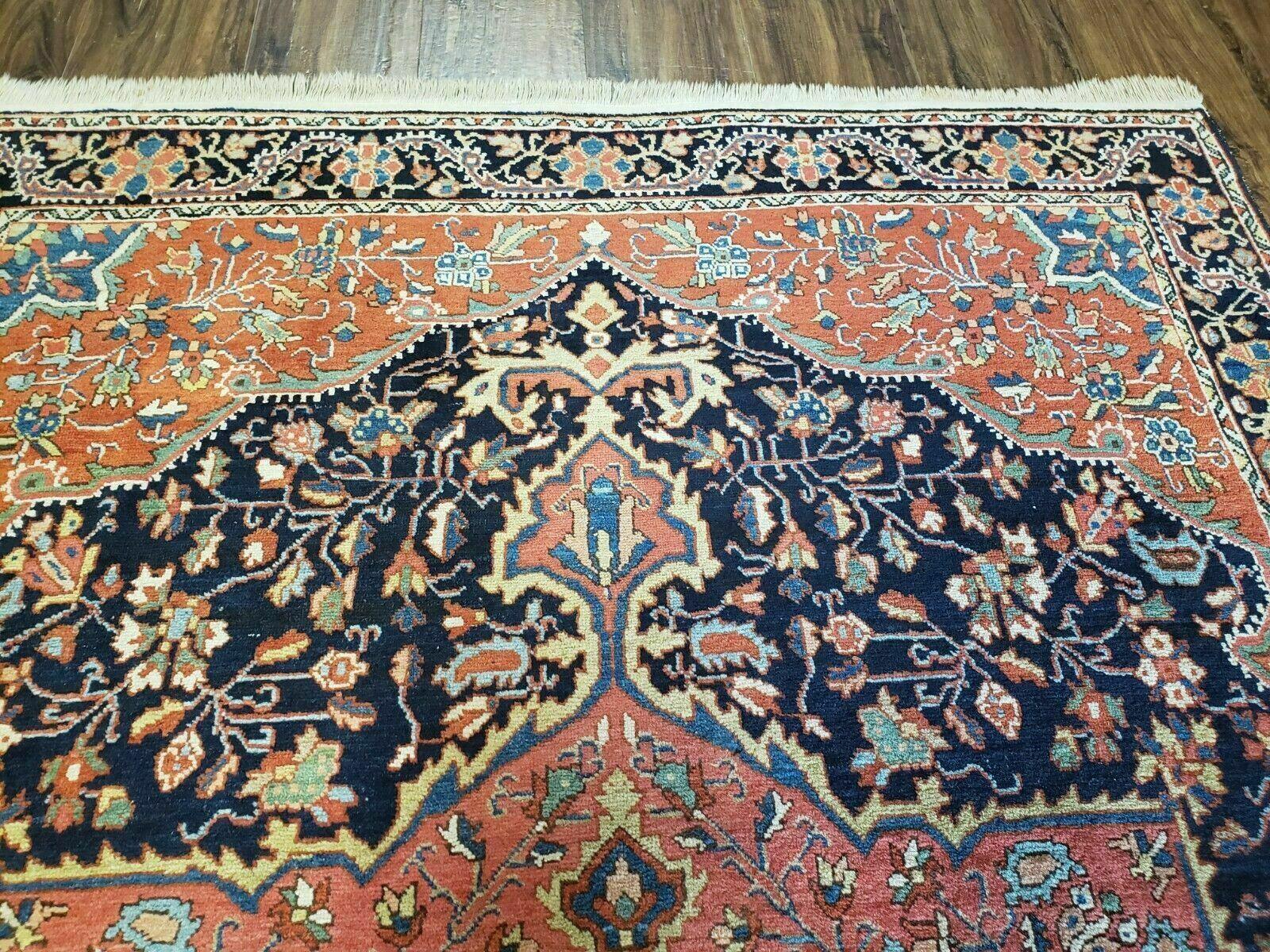 4.5' X 6.5' Handmade Antique Fine Indian Wool Rug Carpet Red - Image 3