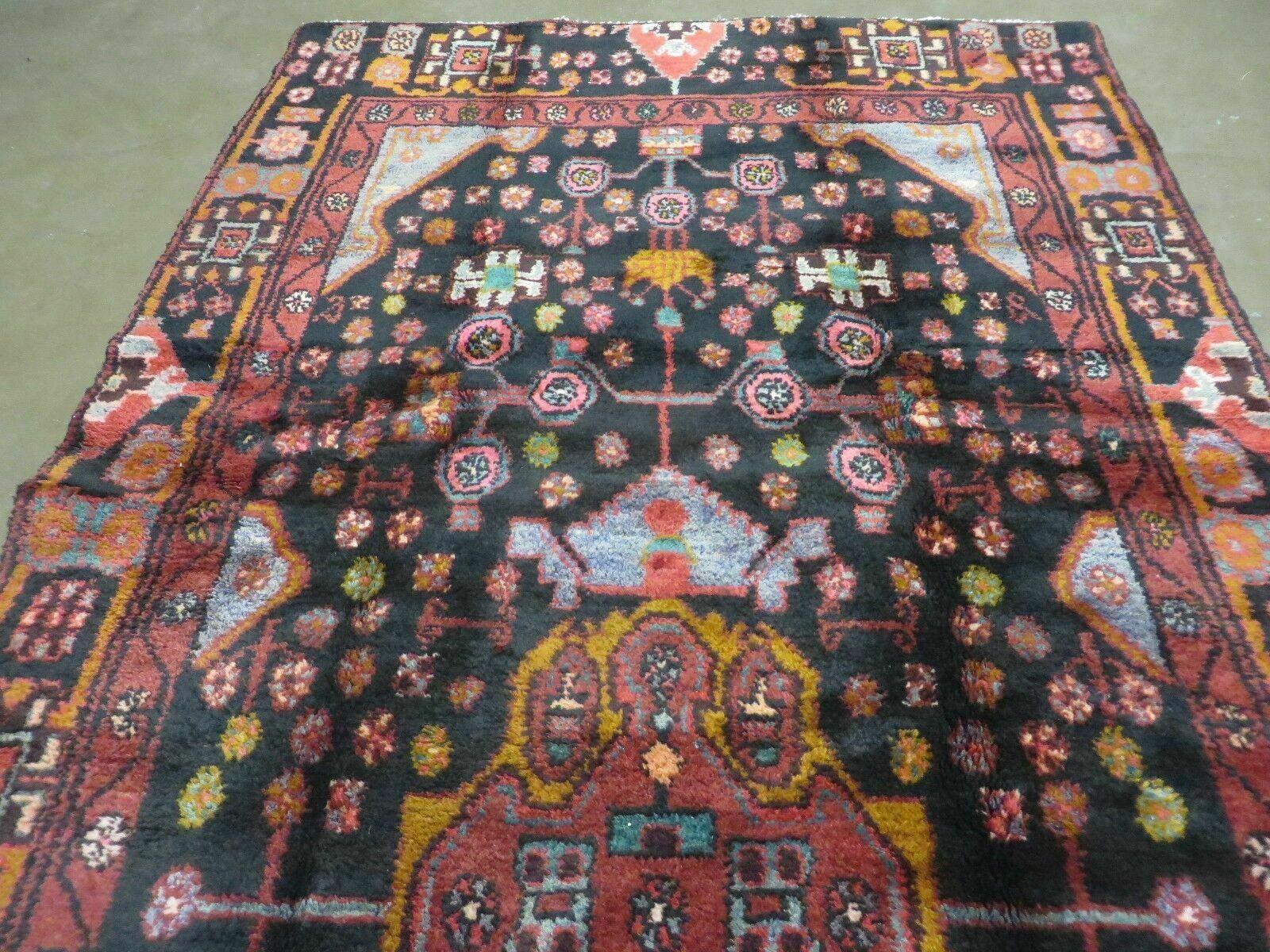 4' X 10' Antique Handmade Tribal Turkish Oriental Floral Wool Rug Organic Nice - Image 11