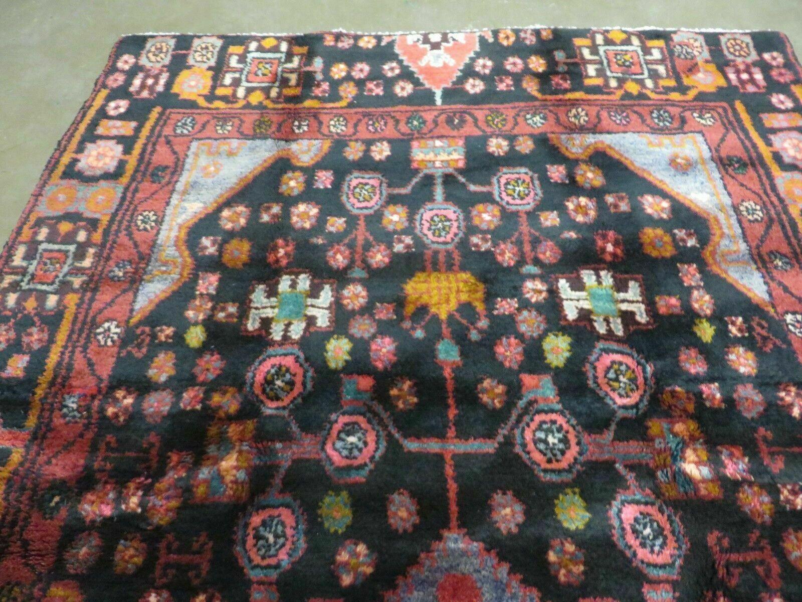 4' X 10' Antique Handmade Tribal Turkish Oriental Floral Wool Rug Organic Nice - Image 3