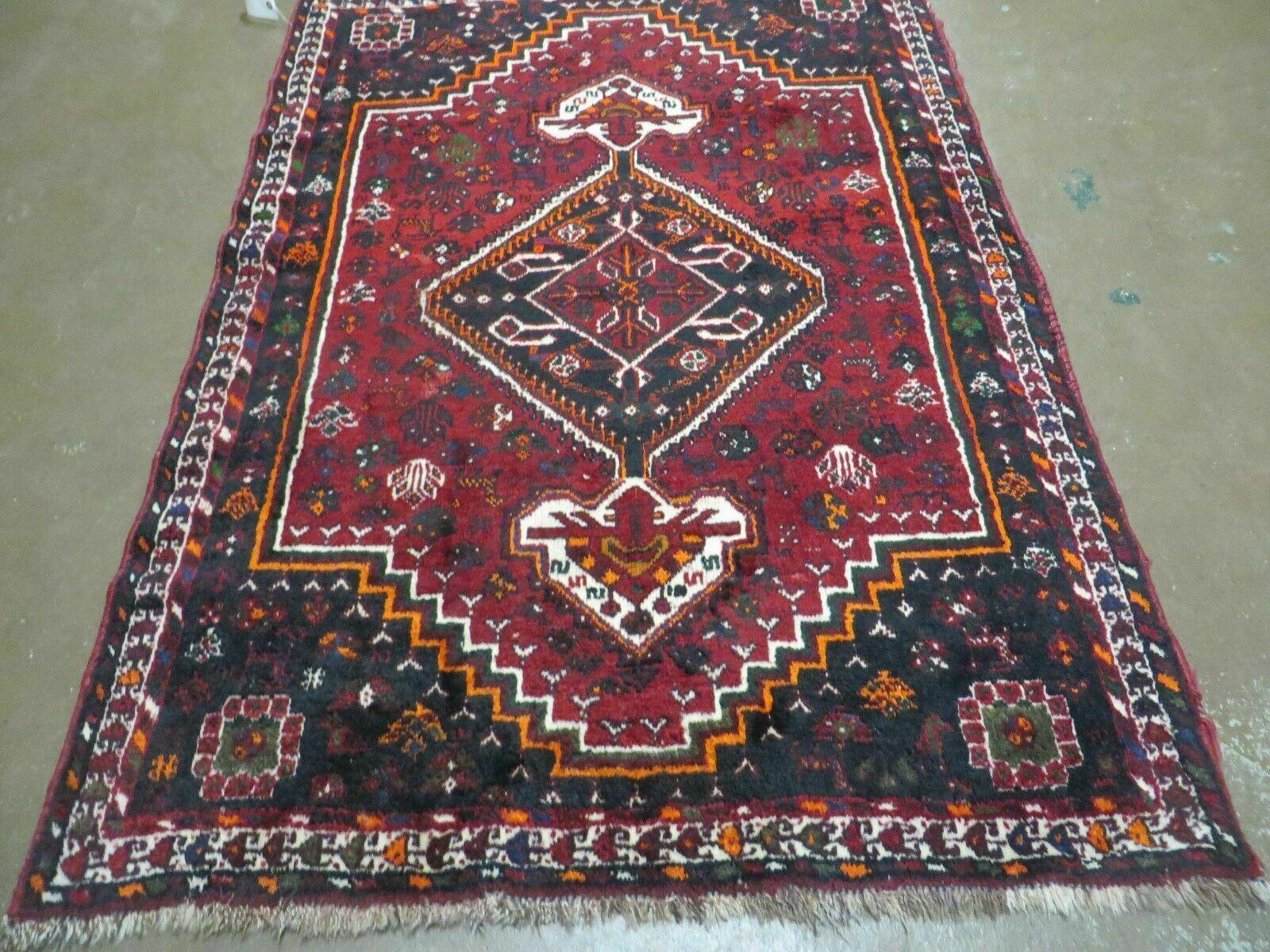 4' X 6' Antique Handmade Turkish Wool Veg Dyes Rug Organic Red Nice M10 - Image 5