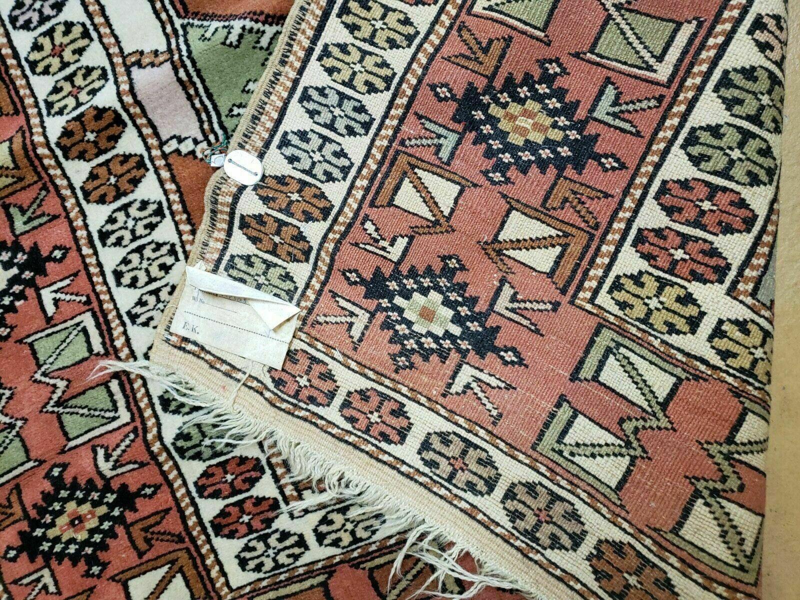 4' X 7' Antique Handmade Turkish Melas Oushak Wool Rug - Image 10