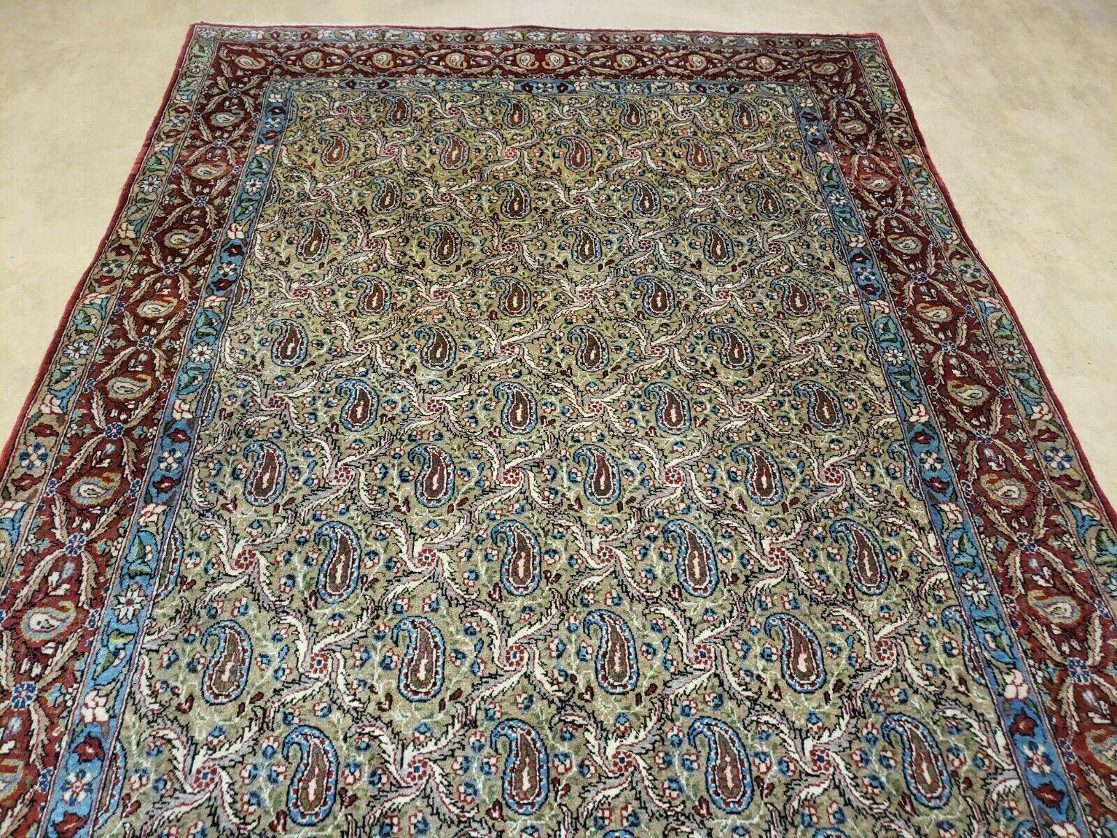4' X 7' Handmade Turkish Wool Rug Paisley Hand Knotted Flowers One Of A Kind - Image 12