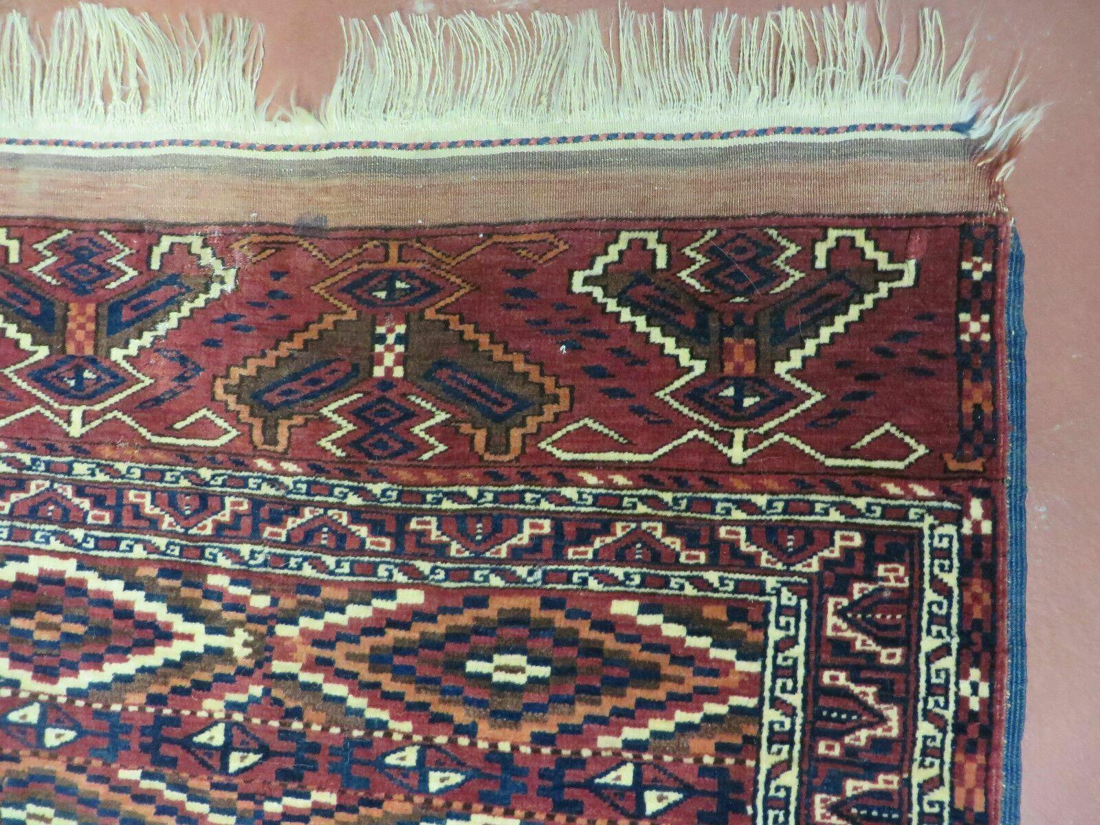 4' X 8' Antique Handmade Russian Bokhara Turkoman Yamud Wool Rug Carpet Nice - Image 7