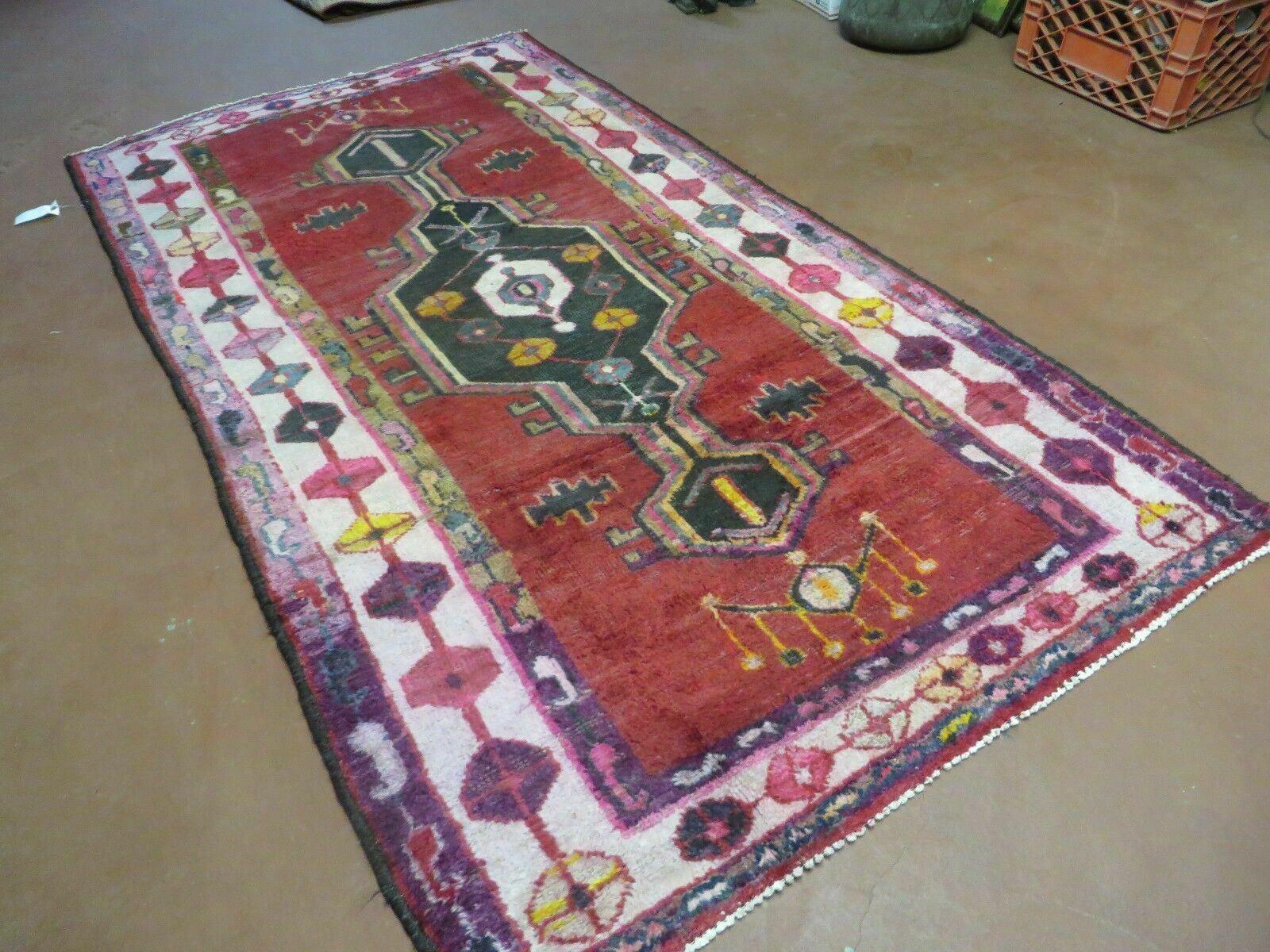 4' X 8' Antique Handmade Turkish Caucasian Kazak Design Wool Rug Veg Dyes Nice - Image 2