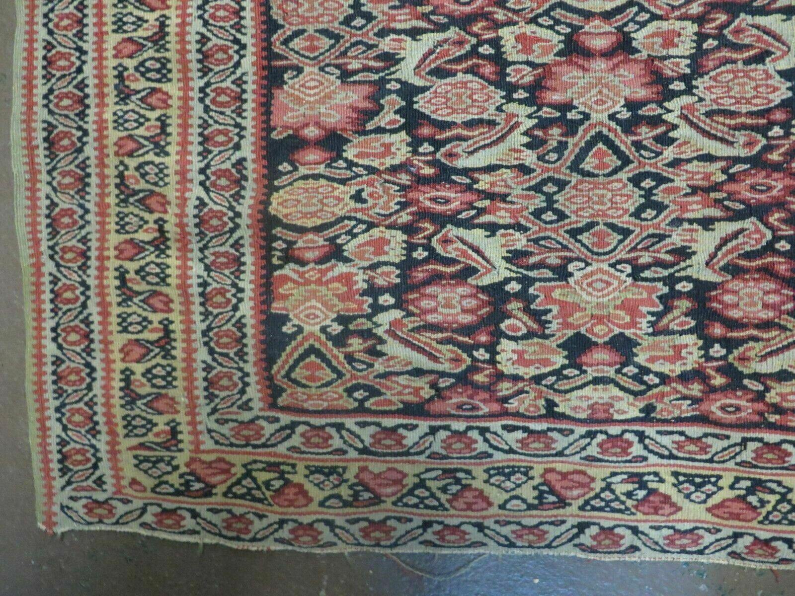 4' X7' Antique Handmade Turkish Wool Kilim Soumak Flat Weave Rug Tribal Organic - Image 8