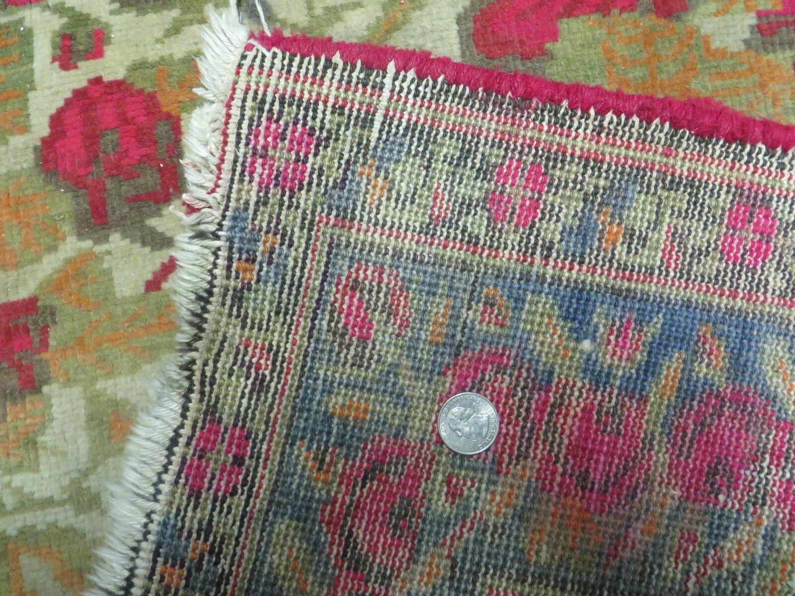 5' X 6' Antique Handmade India Floral Oriental Wool Rug Roses Flowers Traditional Contemporary Design - Image 10
