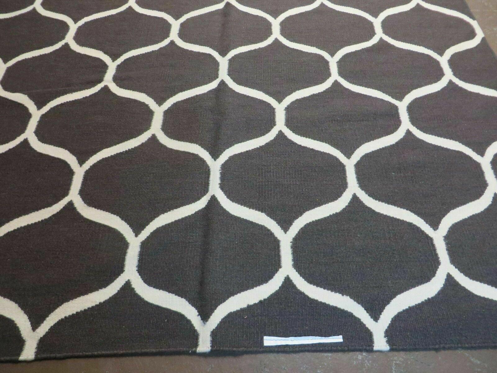 5' X 8' Modern Contemporary Hand Made Flat Weave Wool Rug Veg Dyes Nice - Image 12