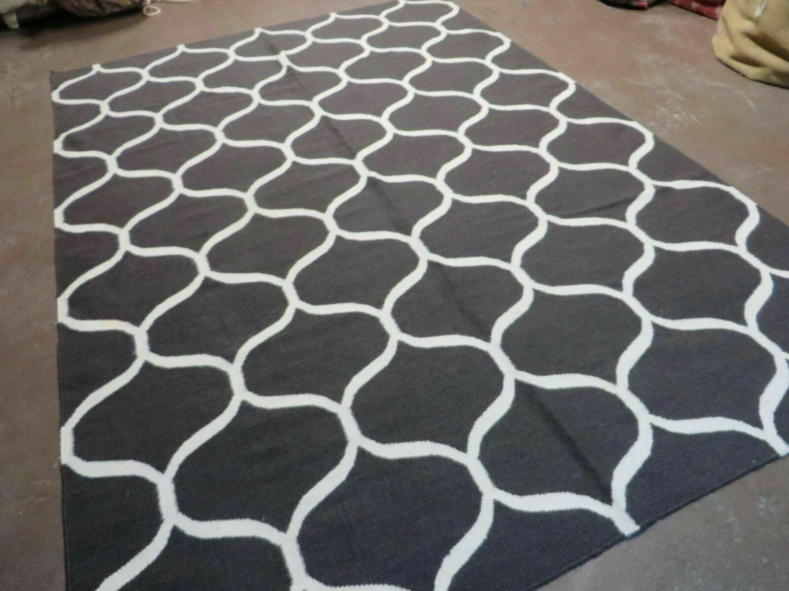 5' X 8' Modern Contemporary Hand Made Flat Weave Wool Rug Veg Dyes Nice - Image 2