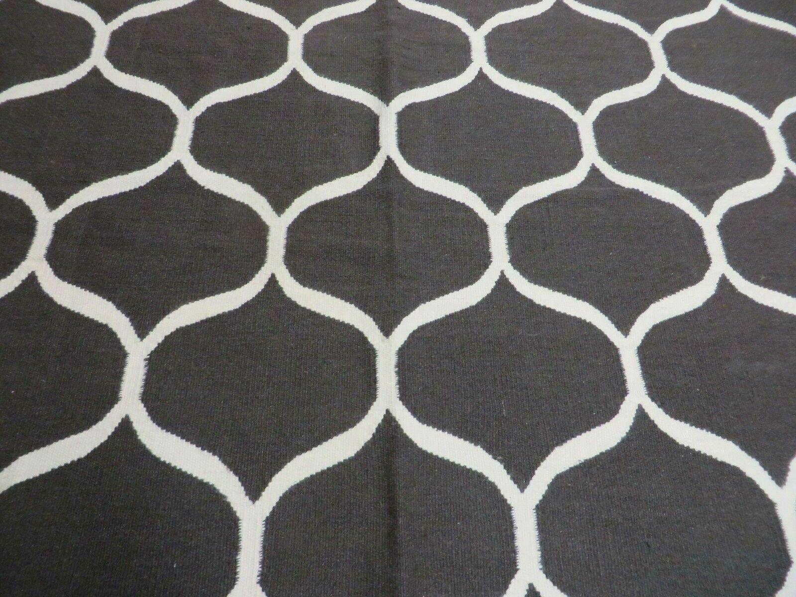 5' X 8' Modern Contemporary Hand Made Flat Weave Wool Rug Veg Dyes Nice - Image 4