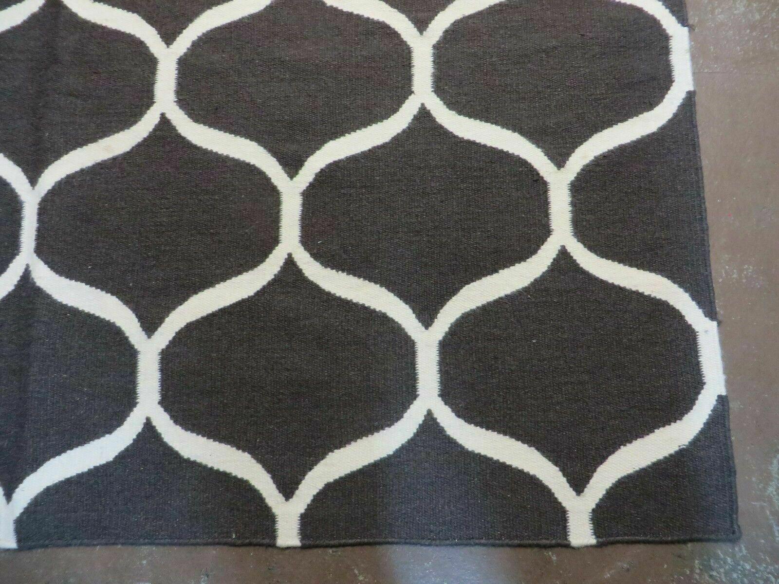 5' X 8' Modern Contemporary Hand Made Flat Weave Wool Rug Veg Dyes Nice - Image 9