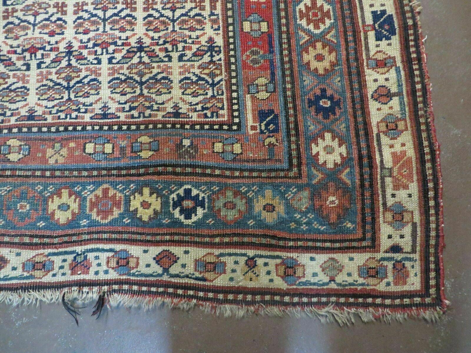 5' X 9' Antique Handmade Caucasian Kuba Wool Rug Veg Dye Runner Nice - Image 9