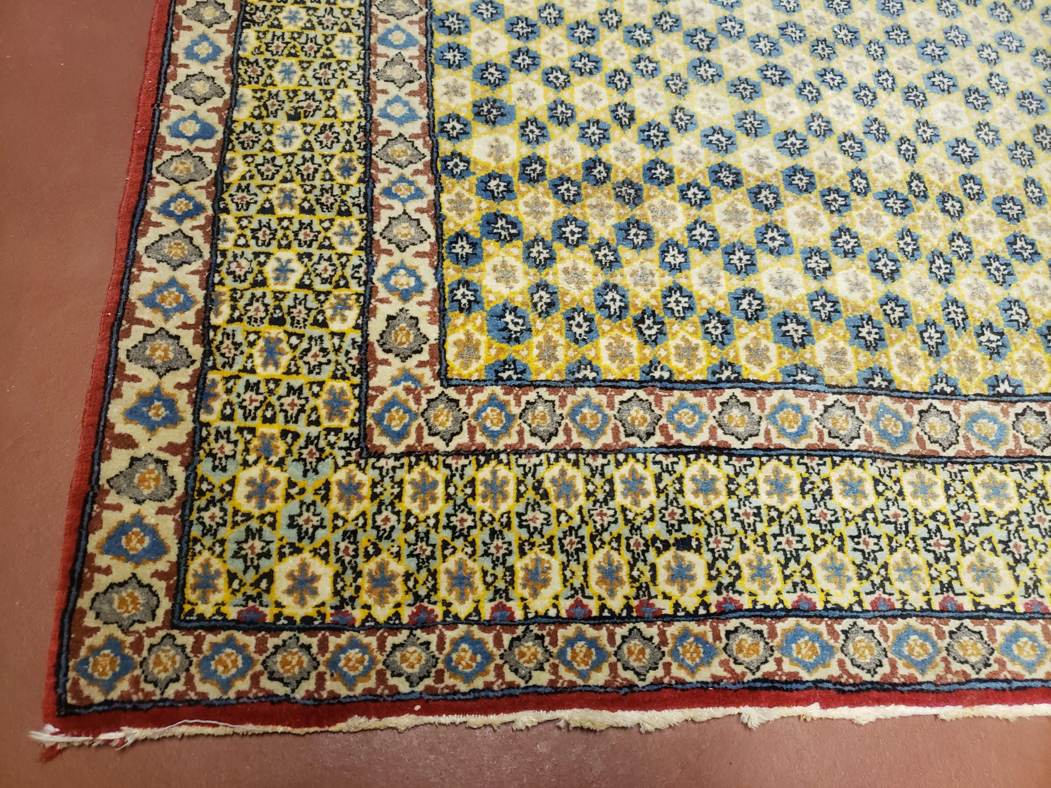 5x7 Authentic Handmade Rug Star Of David Wool Rug Green Rug Gold Rug 4x6 Rug - Image 8