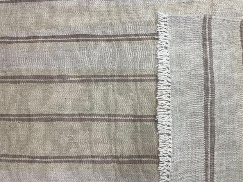 5x8 Turkish Kilim Rug, Flatweave Carpet, Striped Blanket, Southwestern Design, New, Gray, Wool, High Quality, Hand-Knotted - Image 10