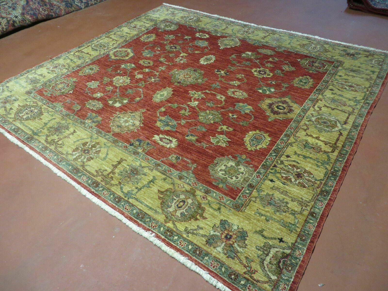 6.5' X 7' Vintage Handmade Egypt Agra Wool Rug Carpet Square Beauty - Image 2
