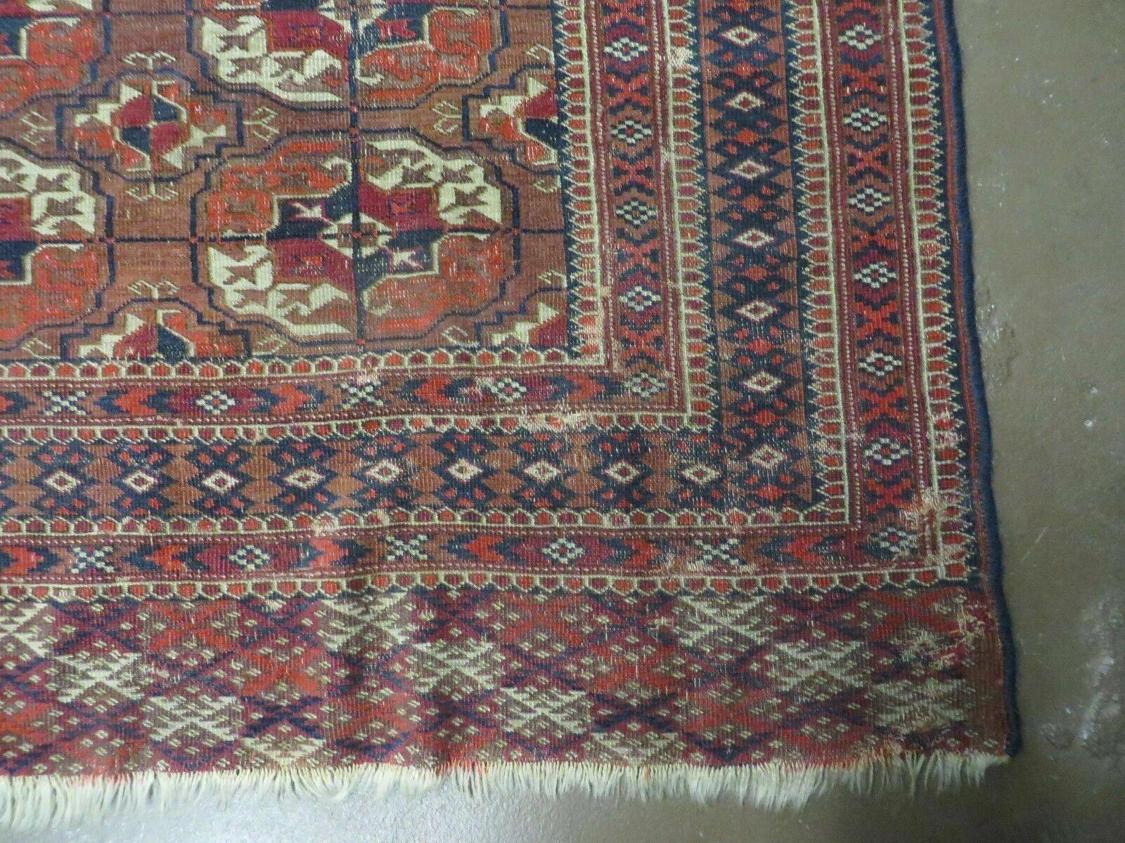 6' X 10' Antique Handmade Bokhara Turkoman Yamud Wool Rug Carpet NICE # 61 - Image 9