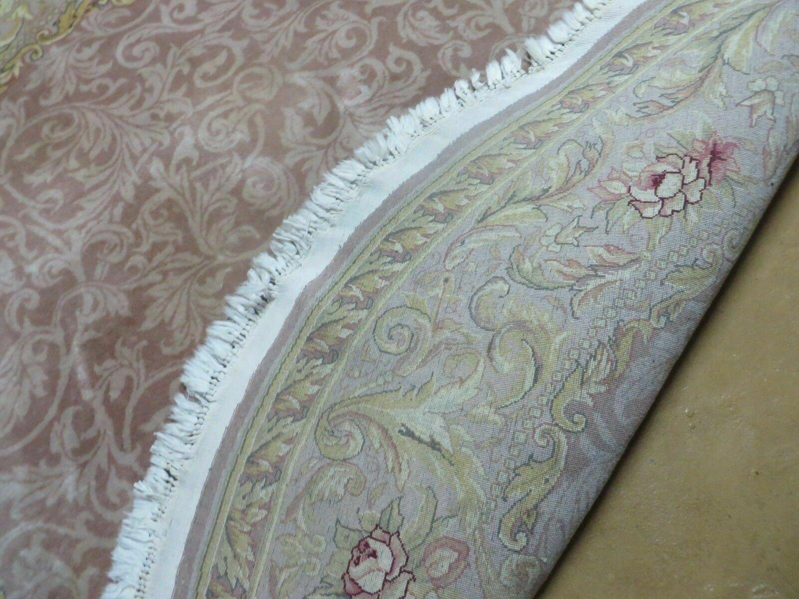 6' X 6' Round Handmade Fine Chinese Floral Oriental Silk Wool Rug Carpet Nice - Image 6