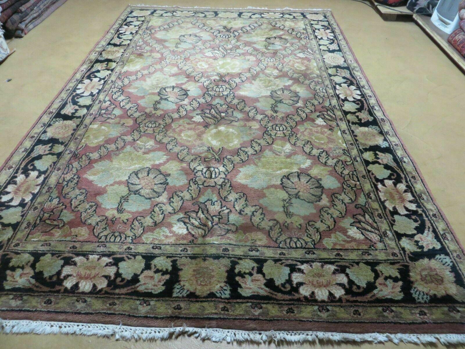6' X 9' Handmade India Floral Oriental Wool Rug Carpet - Image 12