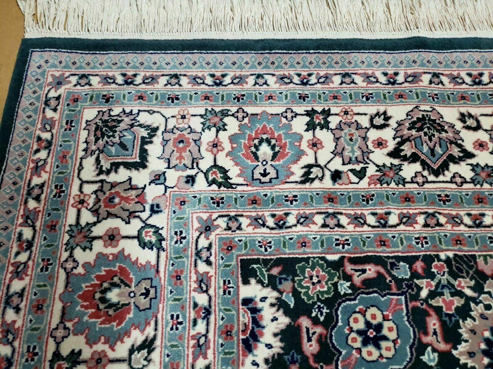 8' X 10' Handmade Indian Oriental Wool Rug Carpet Organic Dye Forest Green Nice - Image 6