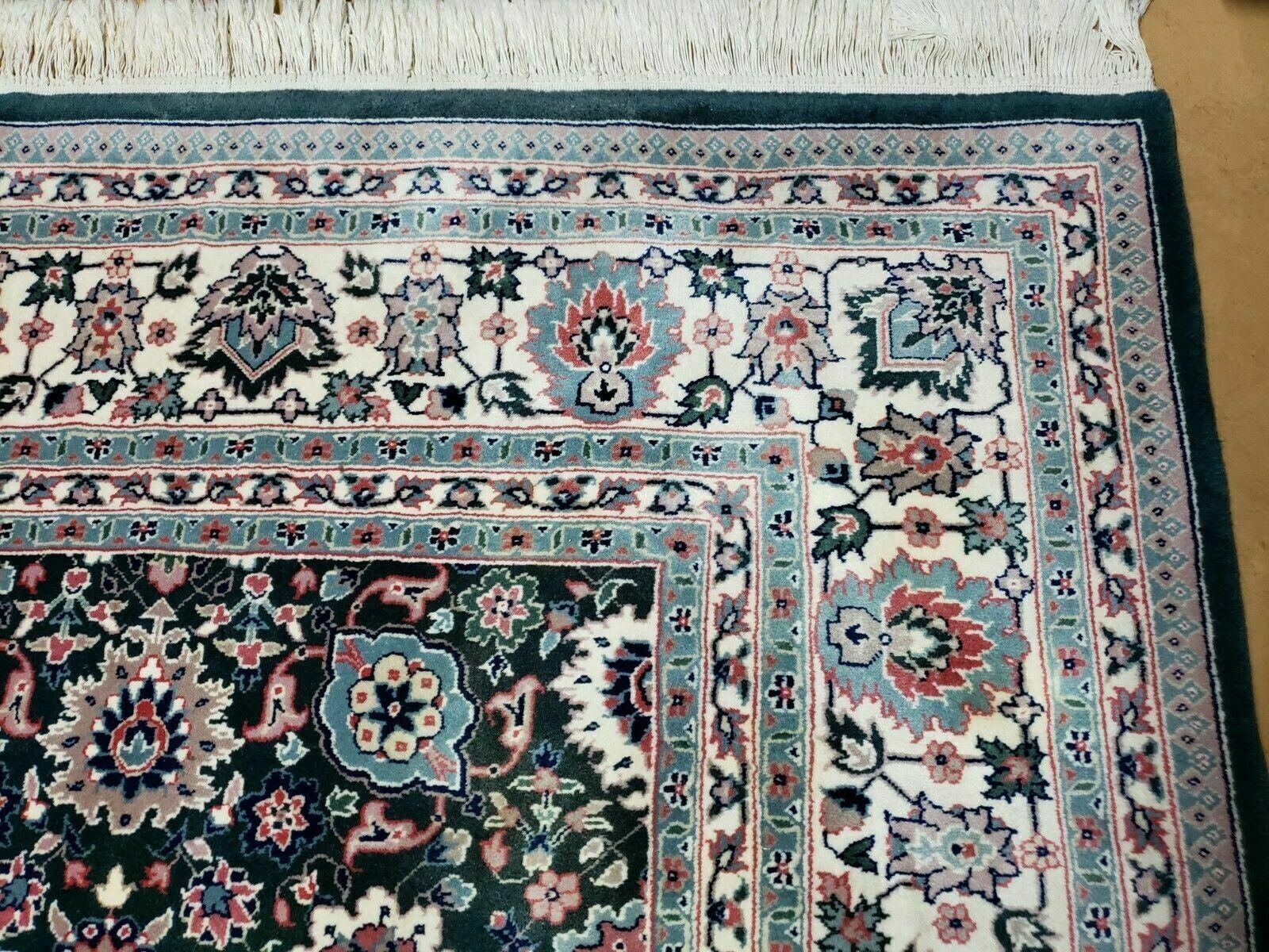 8' X 10' Handmade Indian Oriental Wool Rug Carpet Organic Dye Forest Green Nice - Image 7