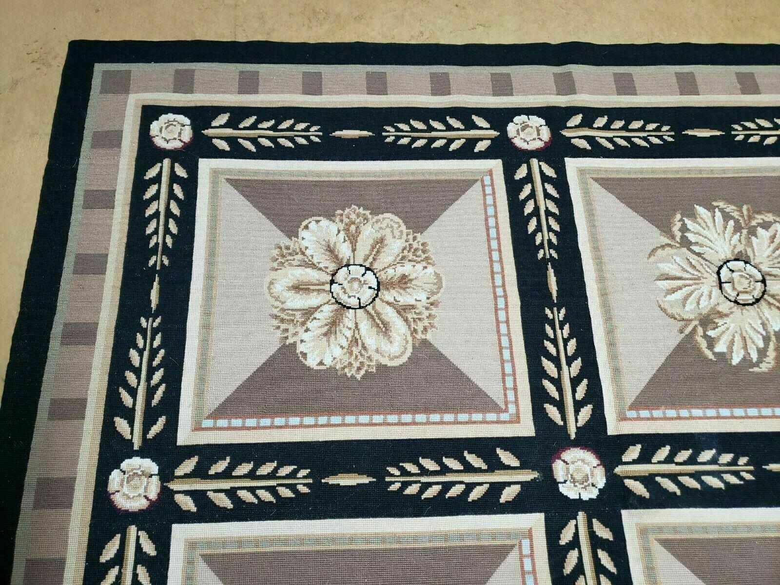 9' X 12' Handmade English Aubusson Savonnerie Design Needlepoint Wool Rug Nice - Image 6