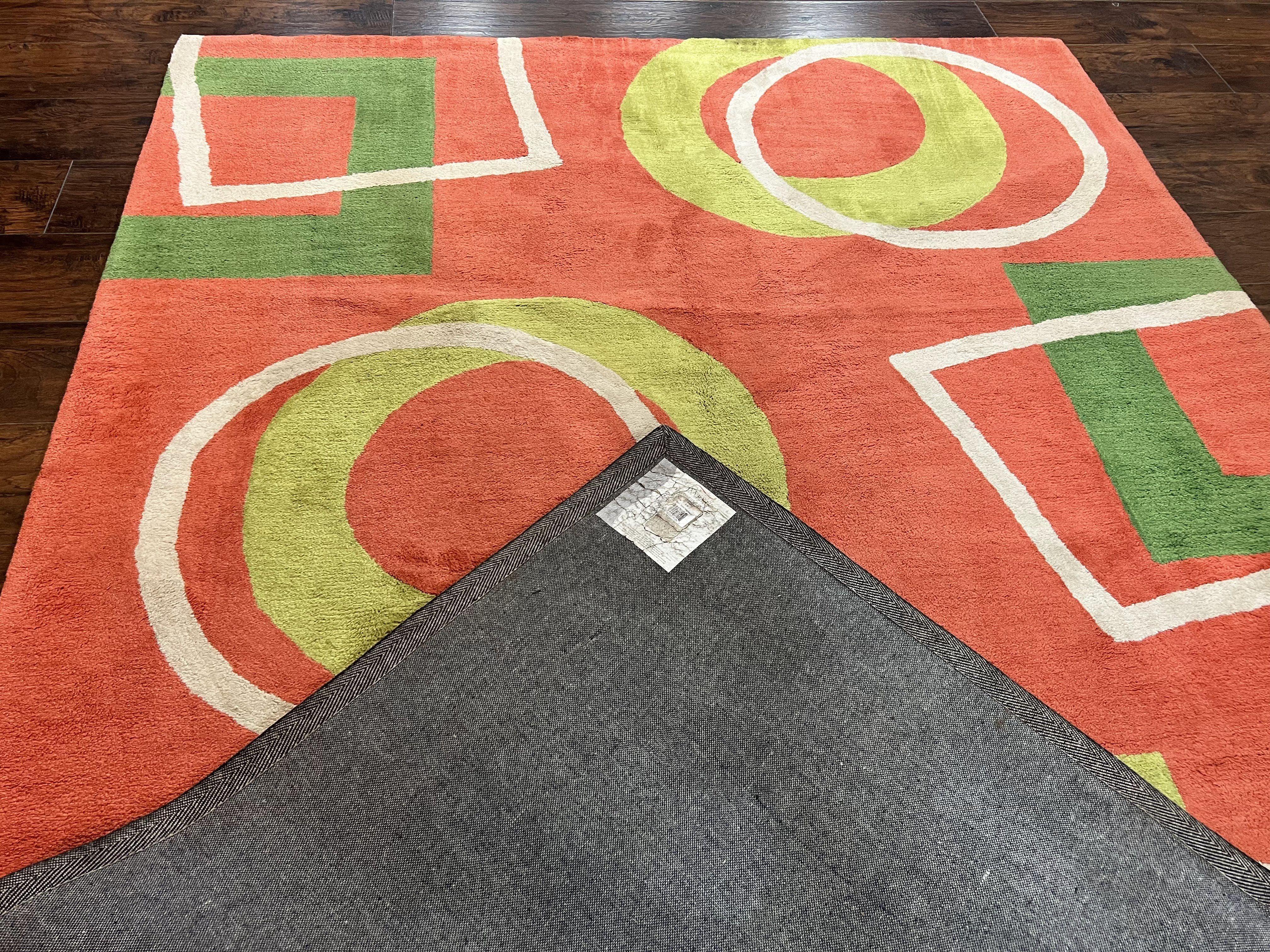 Abstract Rug 6x9, Modern Contemporary Rug, Red-Orange Green - Image 11