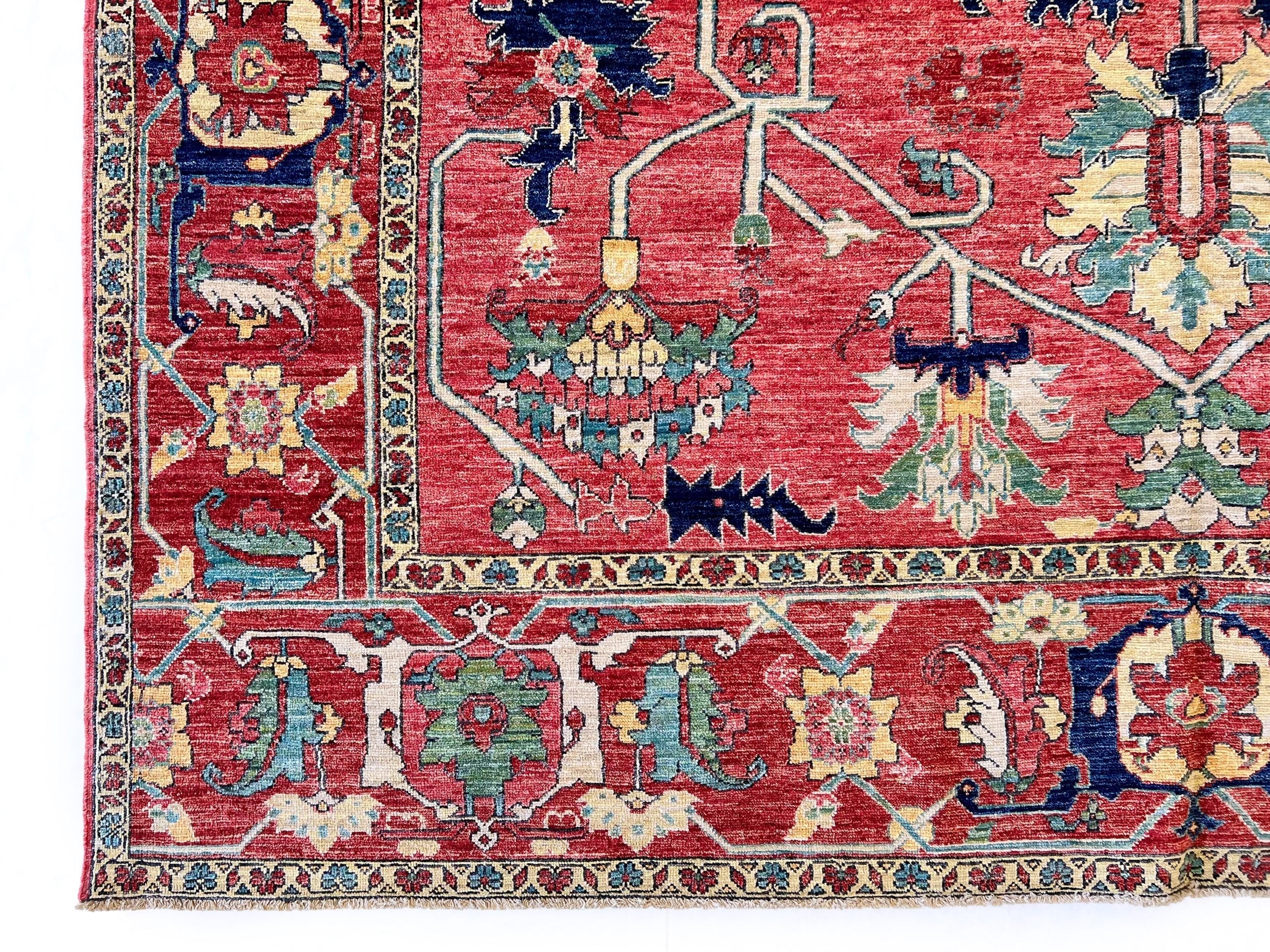 Afghan Heriz (8'00"x10'00") lt.red/red - Image 2