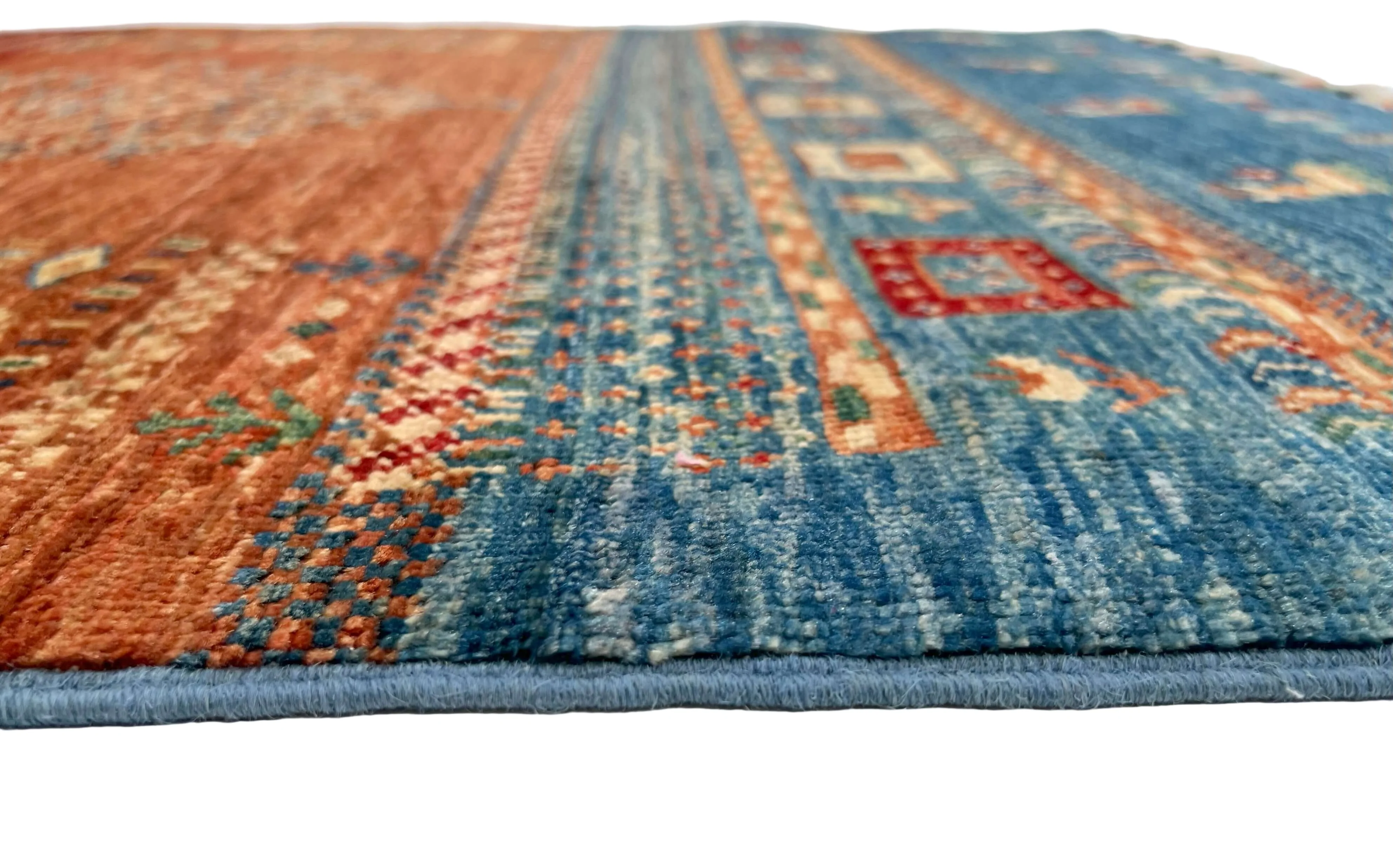 Afghan Tree of Life Gabbeh (3'04"x5'00") rust/blue - Image 3