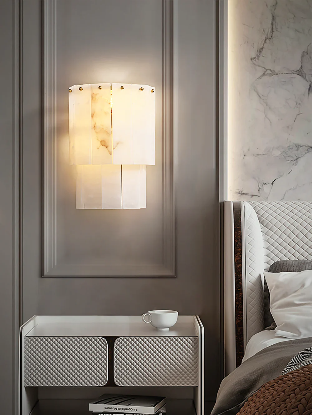 Alabaster 2 Layer Wall Lamp - Image 9