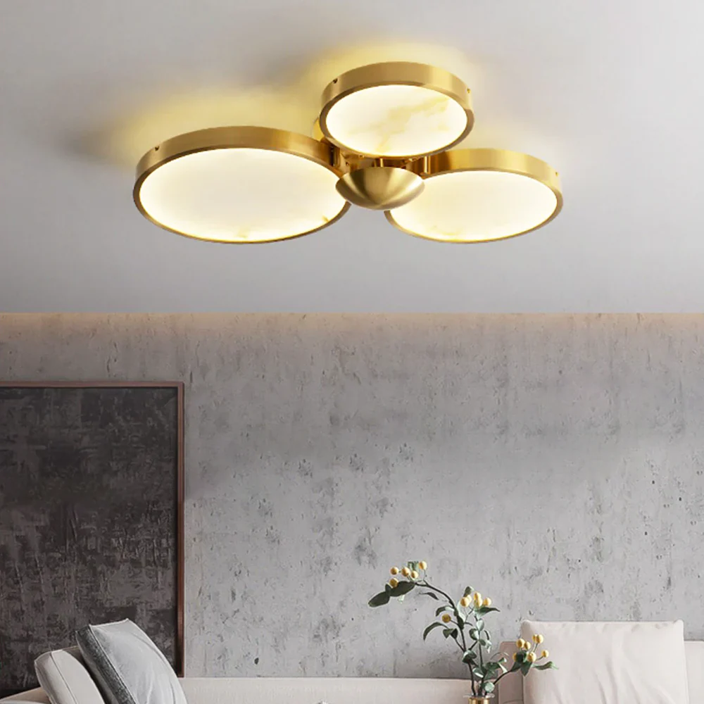 Alabaster 3 Heads Disc Ceiling Light - Image 2