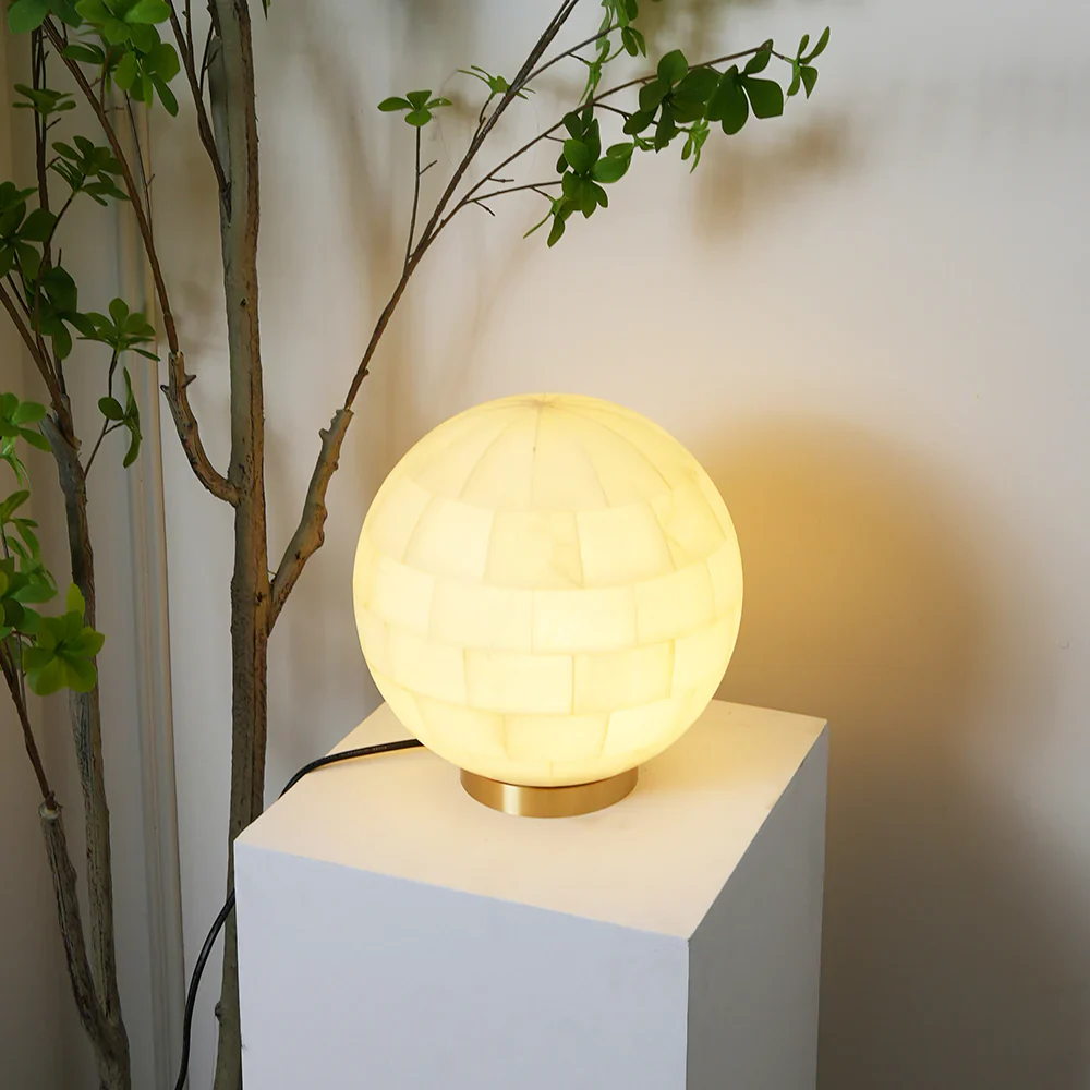 Alabaster Ball Table Lamp - Image 2