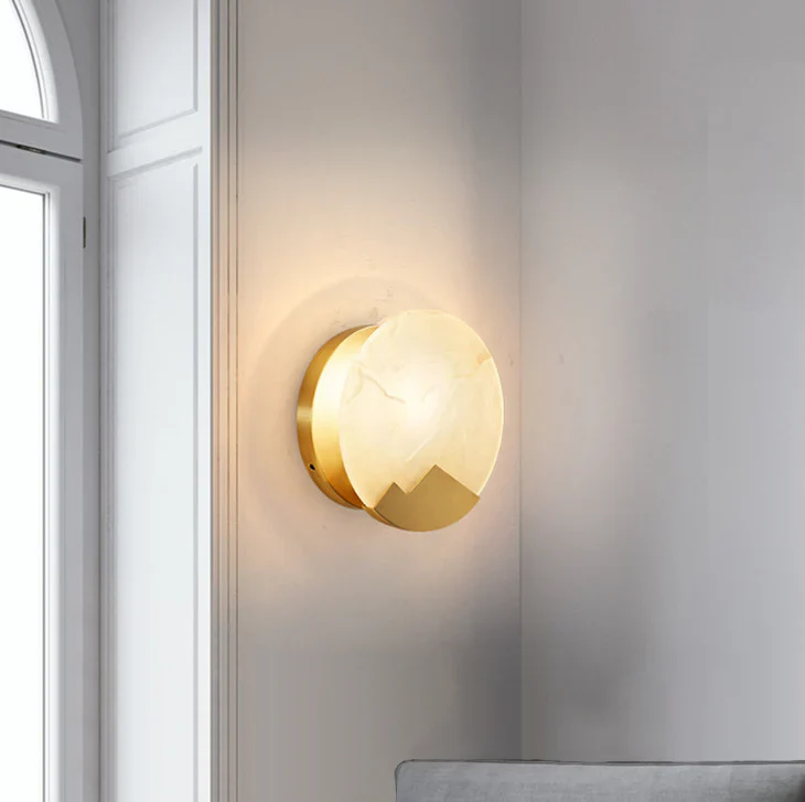 Alabaster Brass Wall Light - Image 24