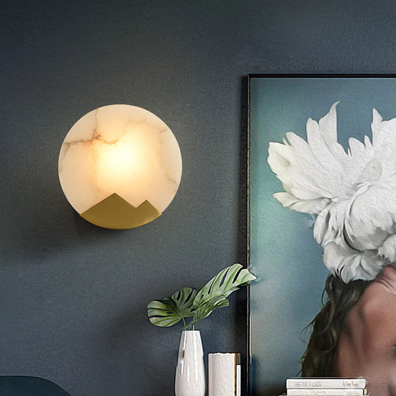 Alabaster Brass Wall Light - Image 5