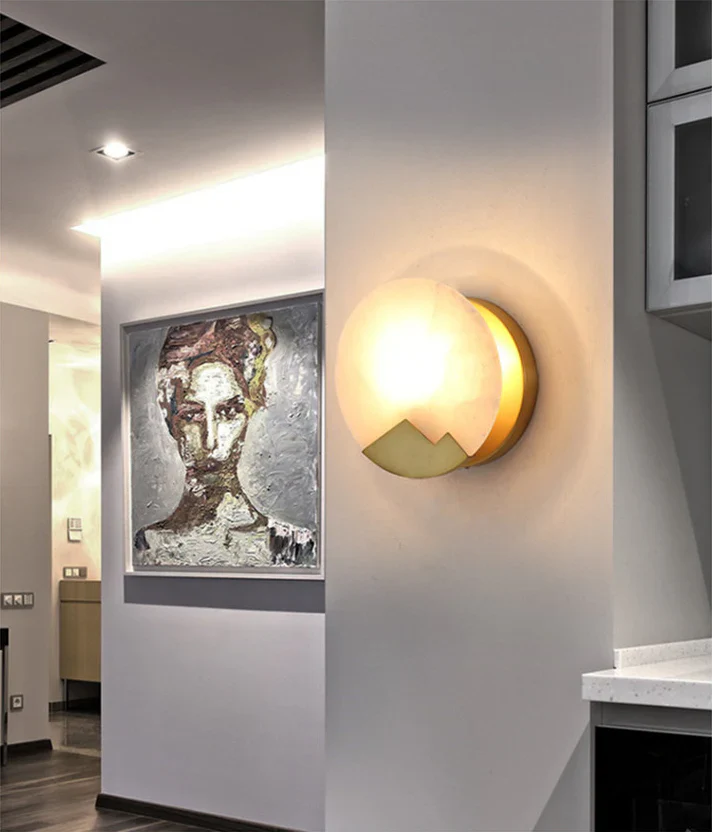 Alabaster Brass Wall Light - Image 7