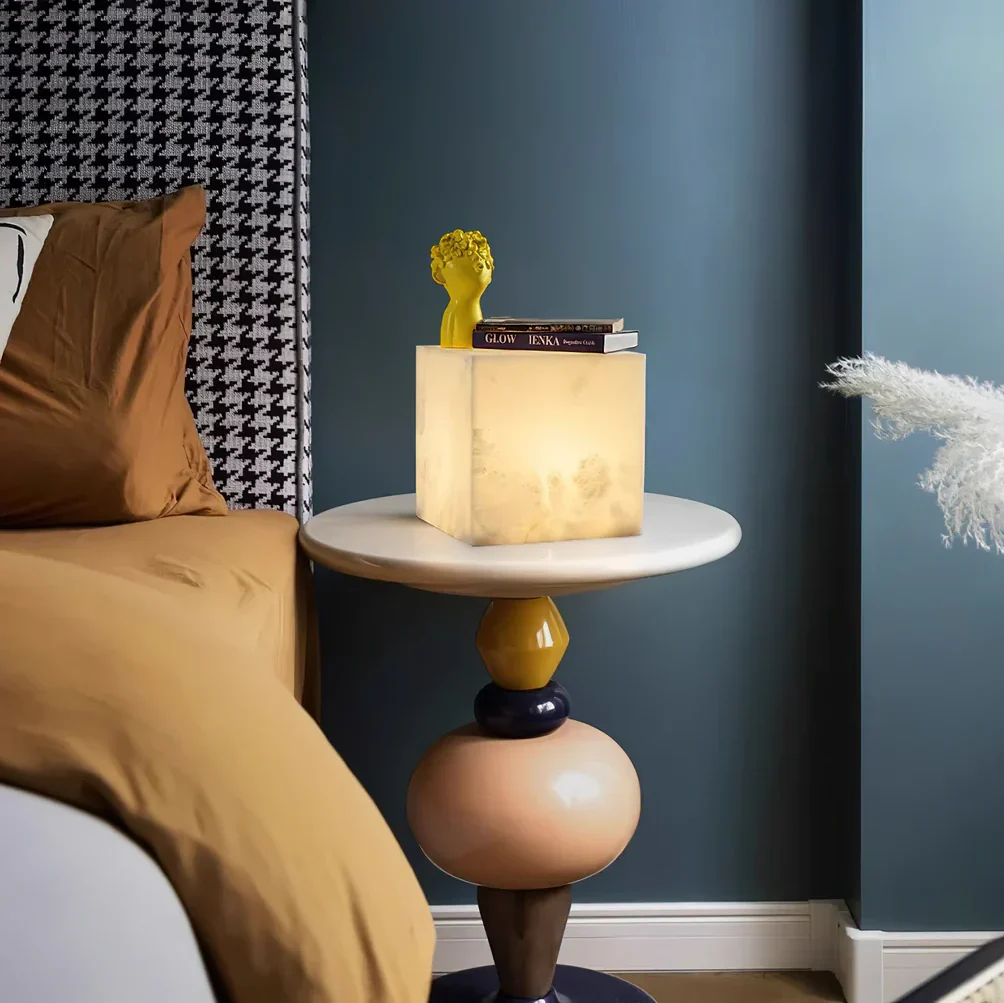 Alabaster Cubic Table Lamp - Image 5