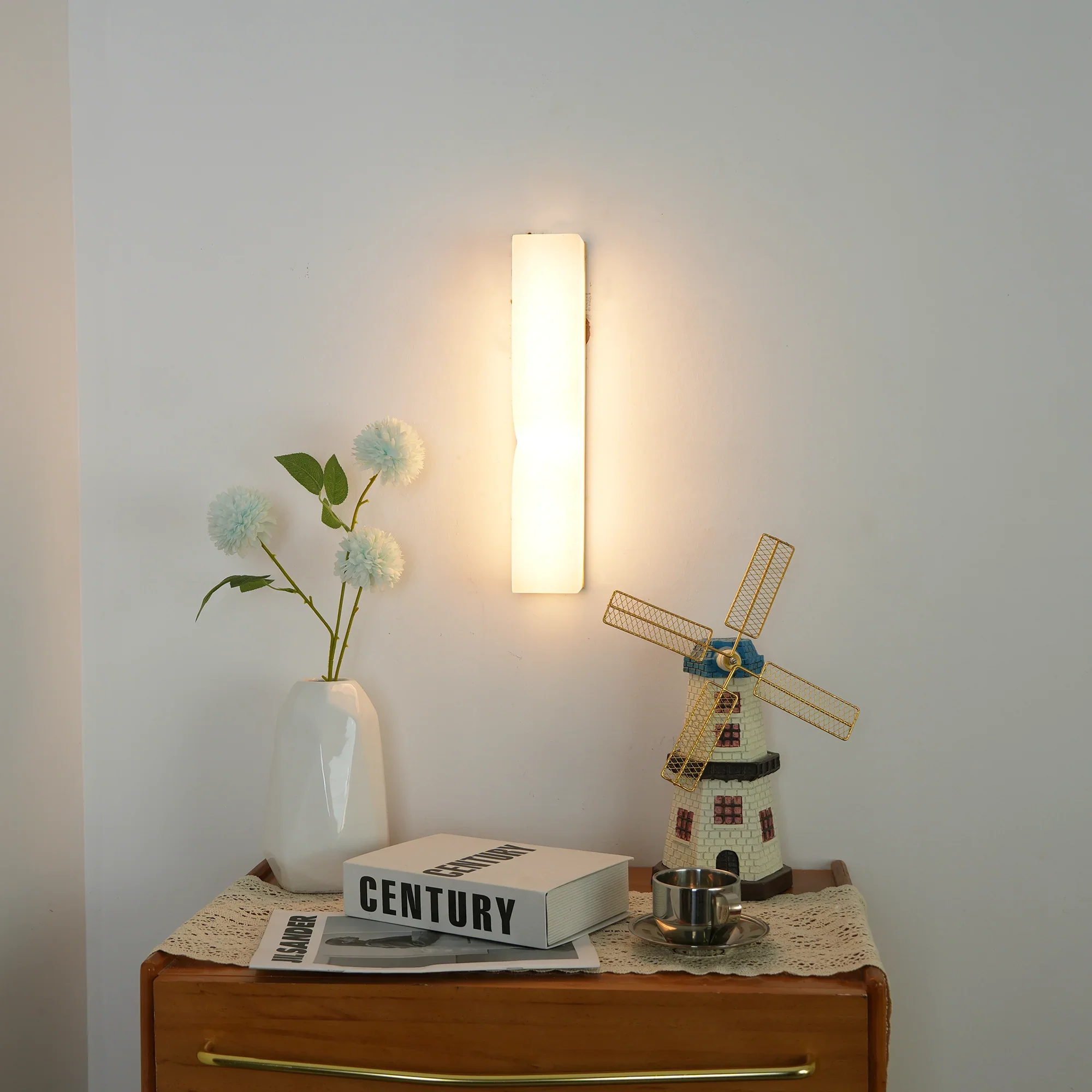 Alabaster Essence Rectangle Wall Sconce - Image 4