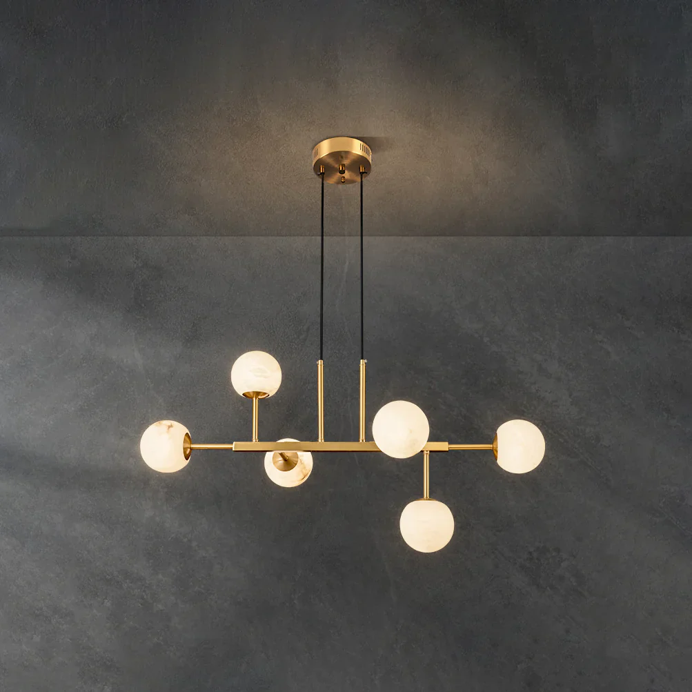 Alabaster Maytoni Uva Brass Chandelier - Image 10