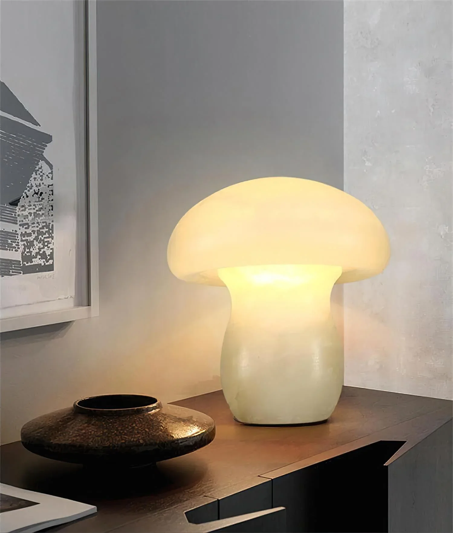 Alabaster Mushroom Table Lamp - Image 4