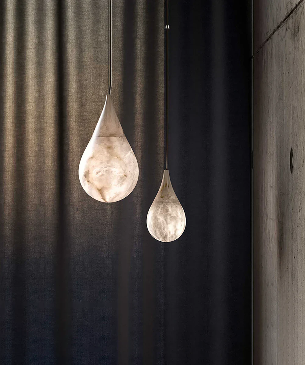 Alabaster White Raindrop Pendant Light - Image 5
