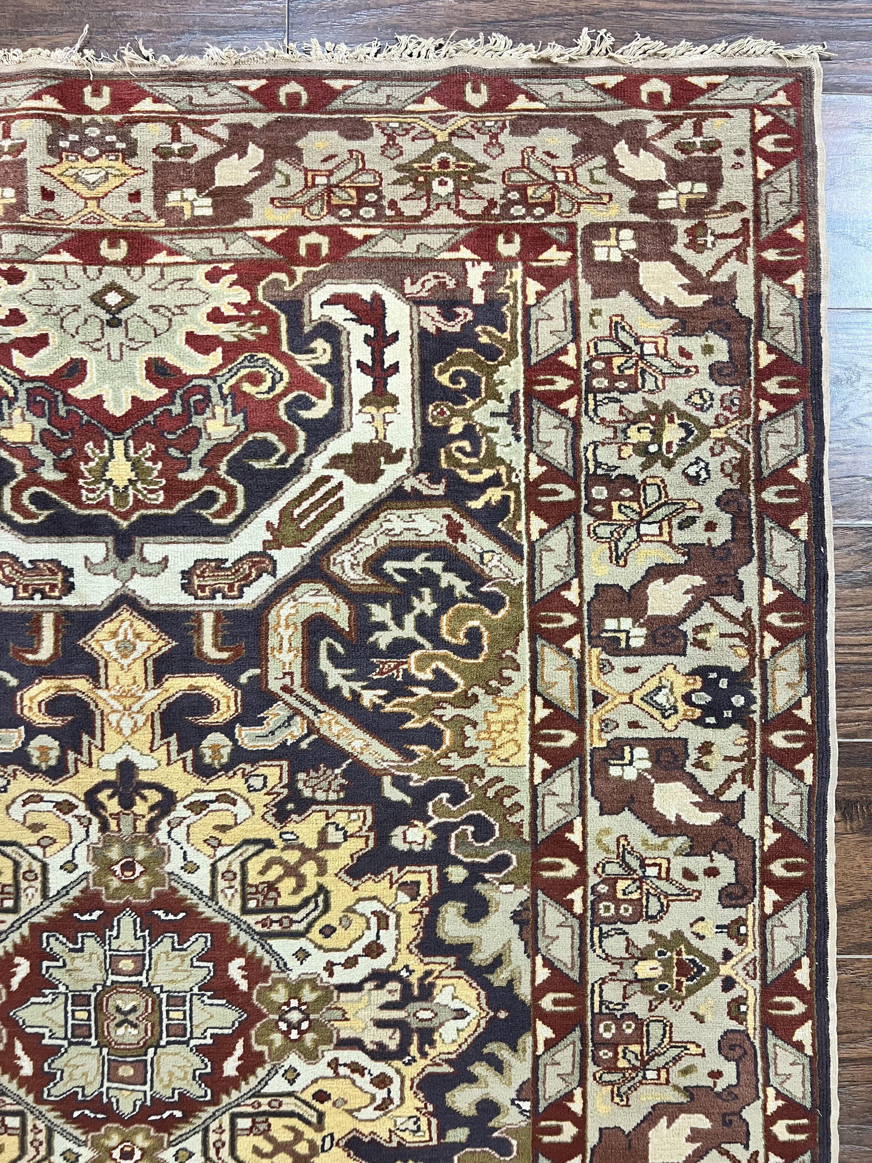 Antique Caucasian Rug, Kuba Seychour Rug, Handmade Wool Oriental Carpet, Azerbaijan Rug - Image 6