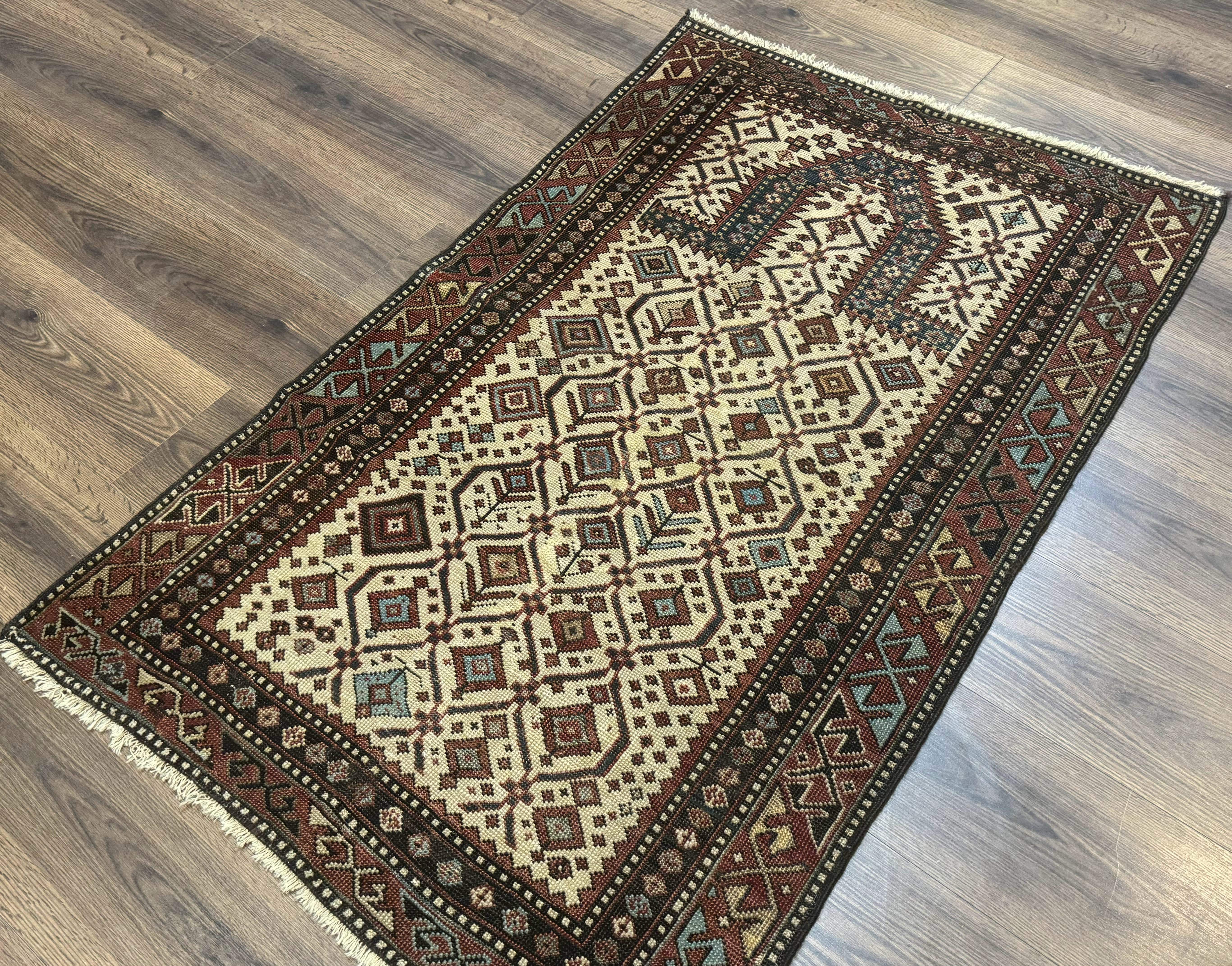Antique Caucasian Shirvan Rug 3x5, Dagestan Prayer Rug, Collectible, Early 20th Century Rug - Image 2