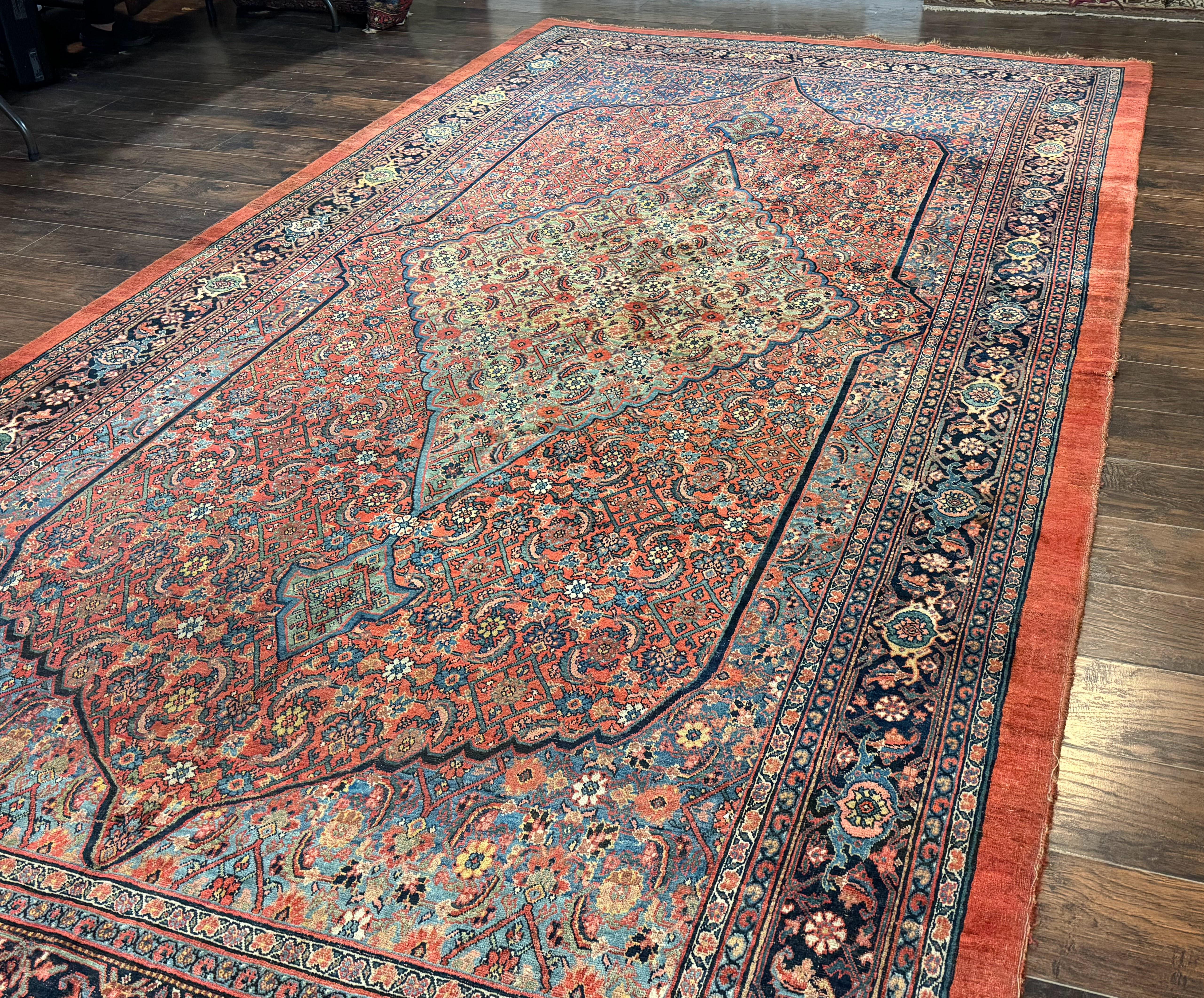Antique Persian Bijar Rug 7x15 - Image 2