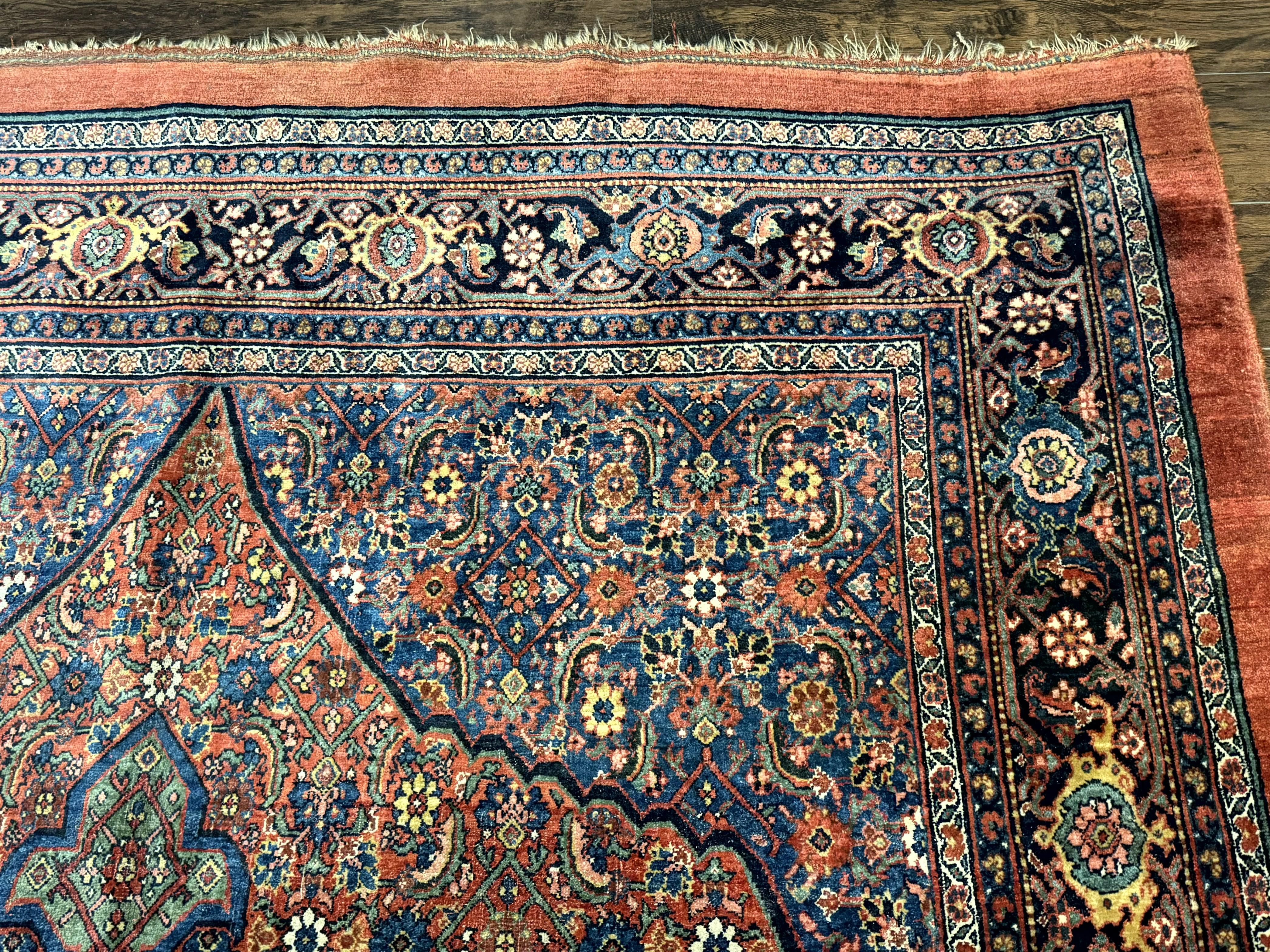 Antique Persian Bijar Rug 7x15 - Image 7