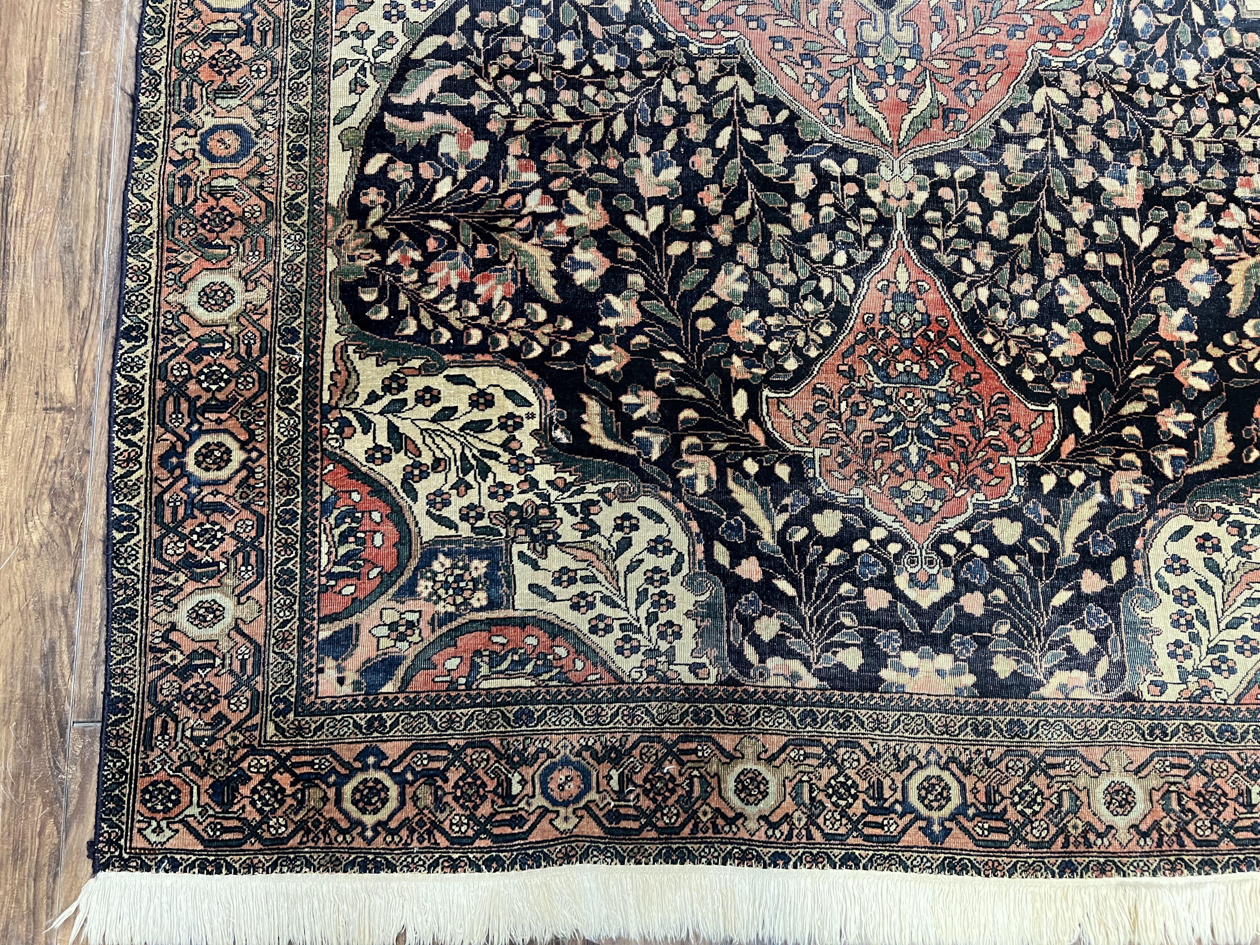Antique Persian Sarouk Farahan Rug 4x7, Collectible Persian Carpet - Image 8